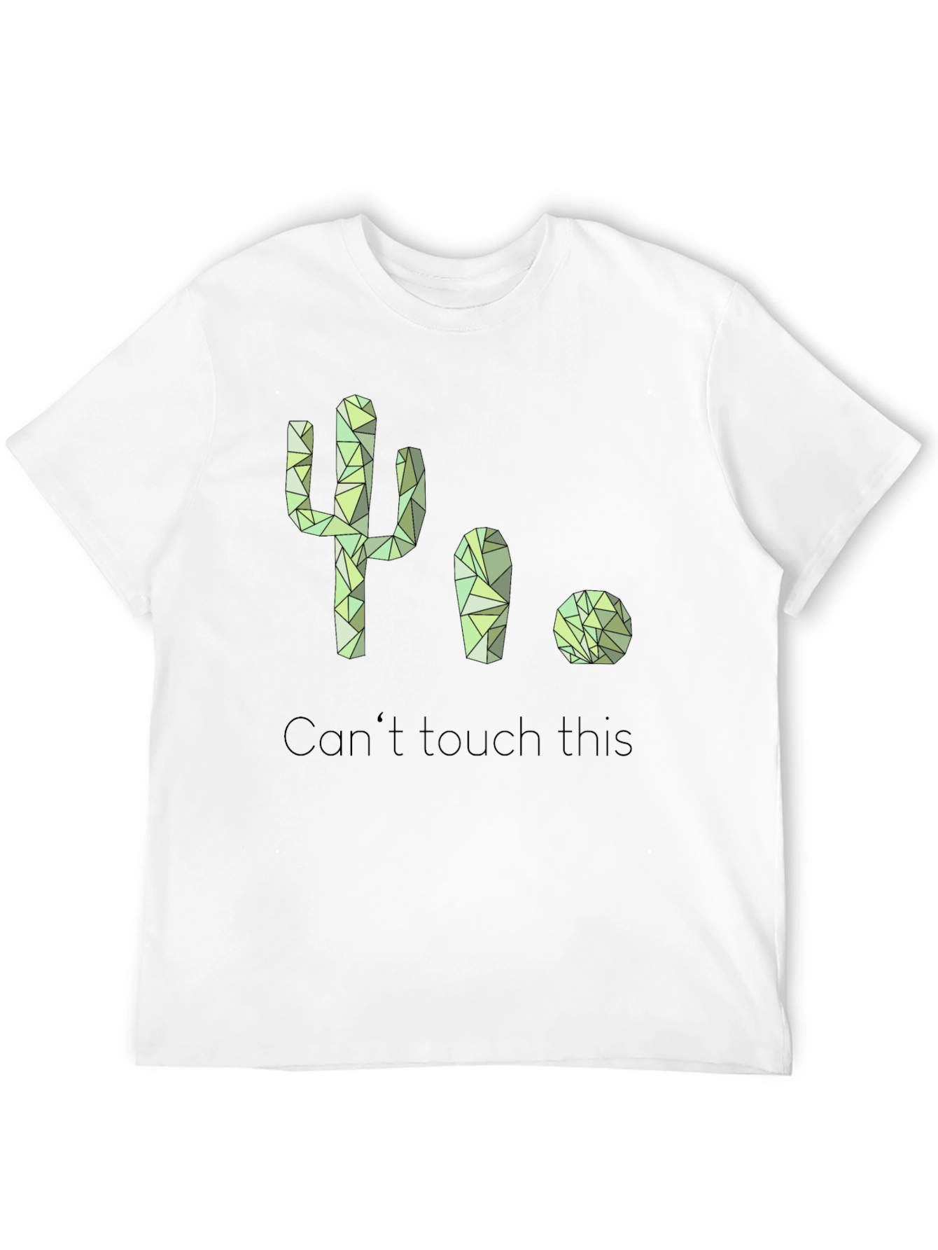 Black Cactus Geometric Design T-Shirt view 12