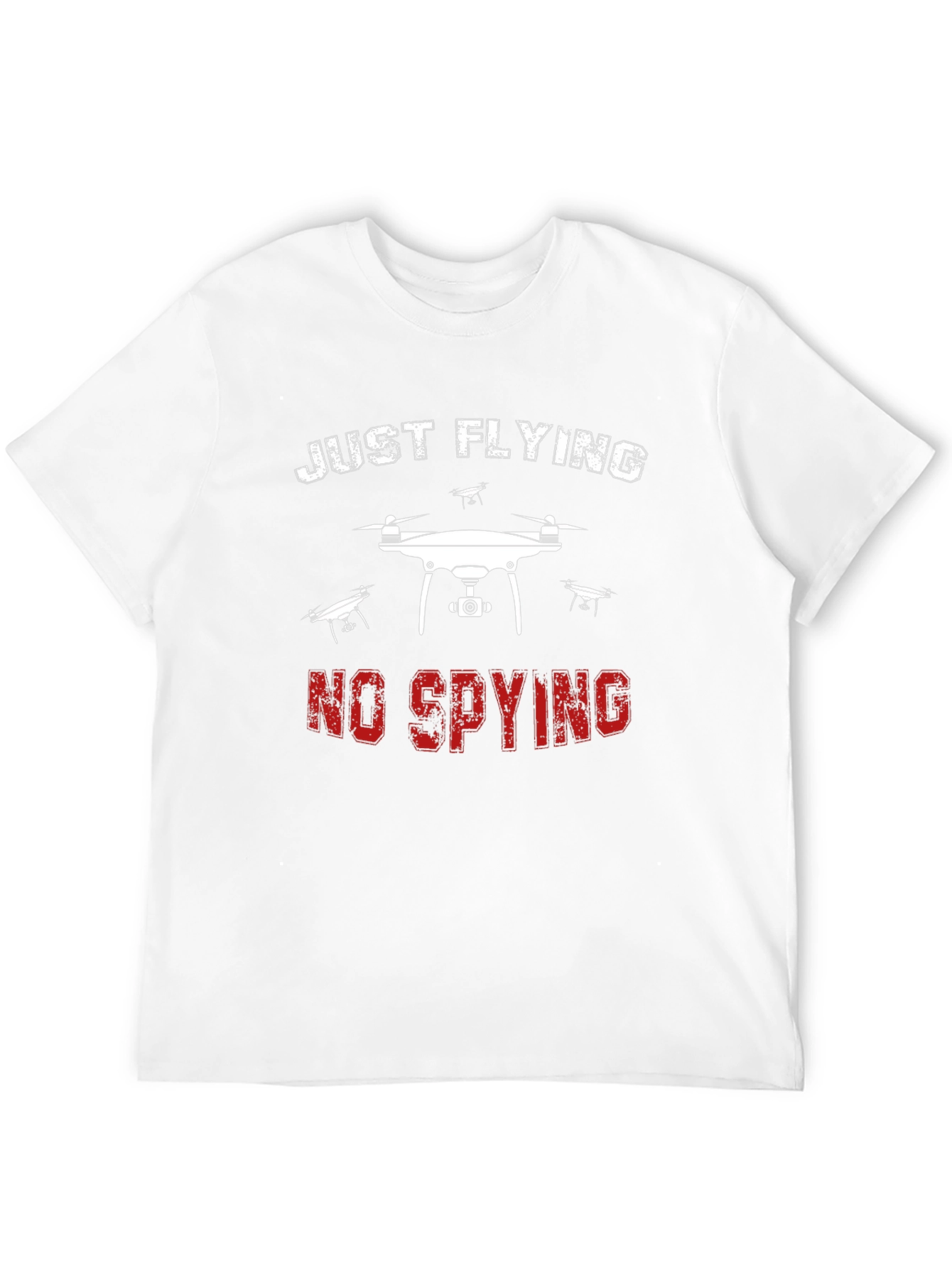 Black Just Flying No Spying Drone Graphic Tee - Black view 12