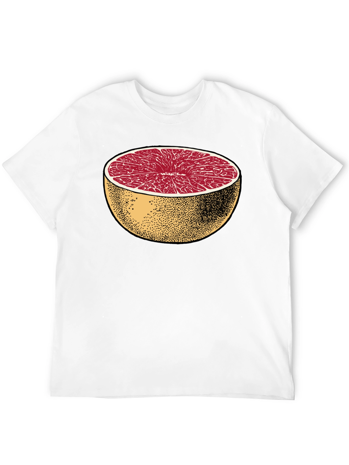 Black Half Grapefruit Graphic Tee - Stylish Fruit Design Shirt view 12
