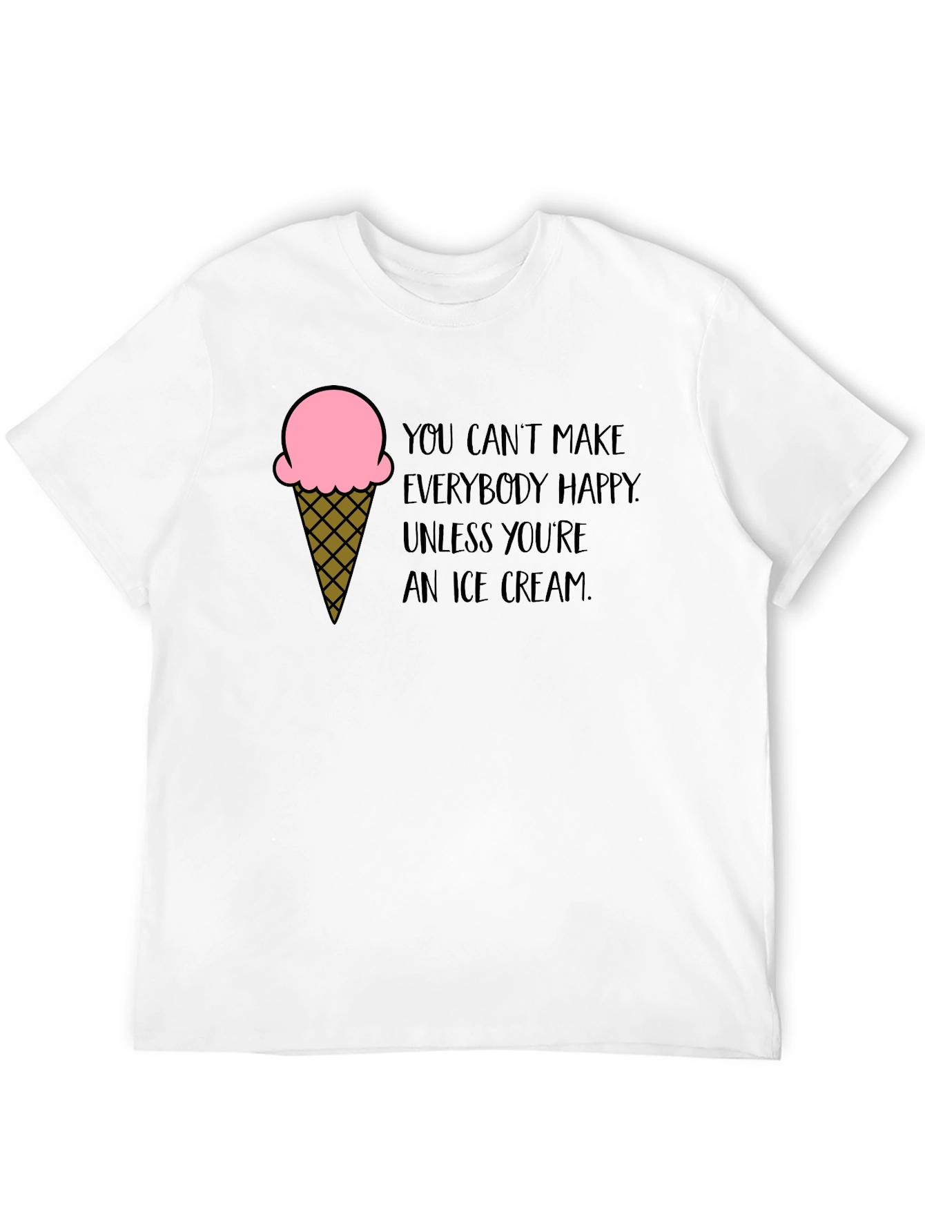 Black Ice Cream Quote Black T-Shirt view 12