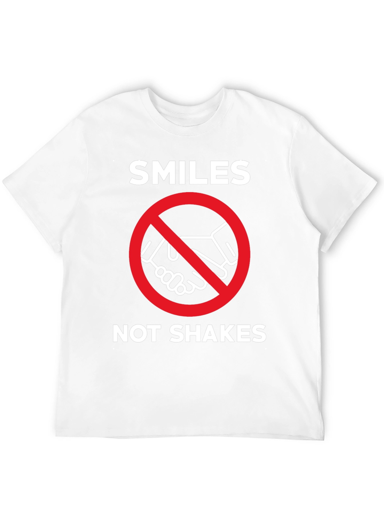 Black Smiles Not Shakes Graphic Tee - Anti-Handshake T-Shirt view 12