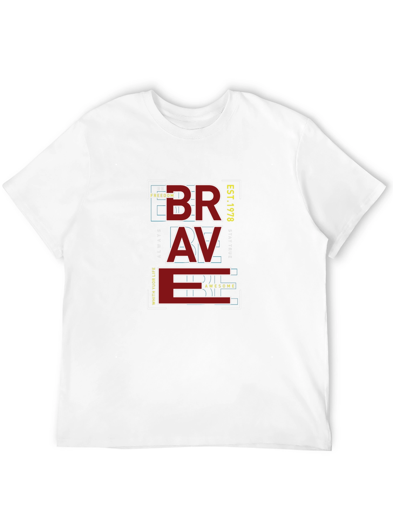 Black Brave Graphic Print T-Shirt - Men's Casual Tee view 12