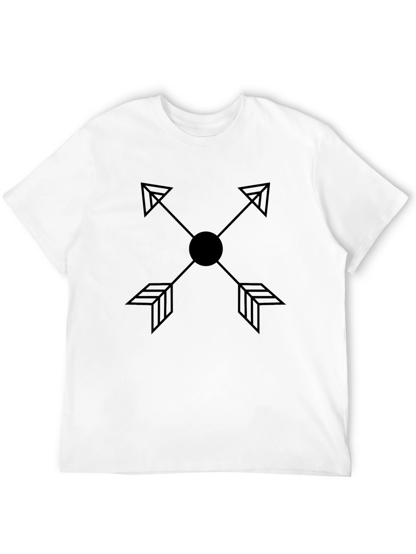 Black Minimalist Arrow Graphic Black T-Shirt view 12