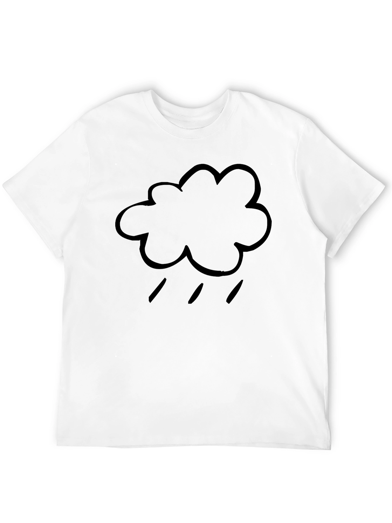 Black Rainy Cloud Graphic Black T-Shirt view 12
