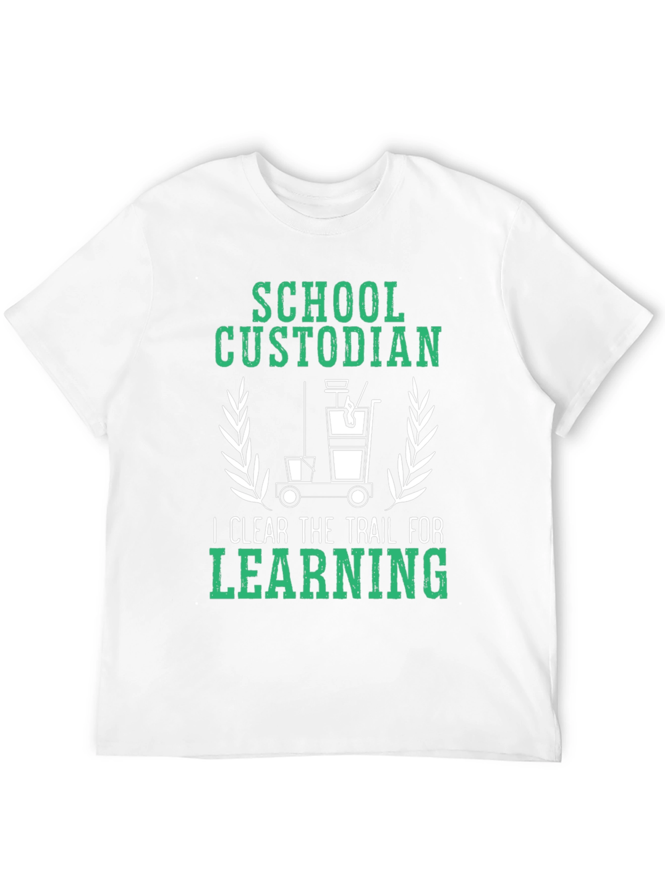 Black School Custodian T-Shirt: Clear the Trail for Learning view 12