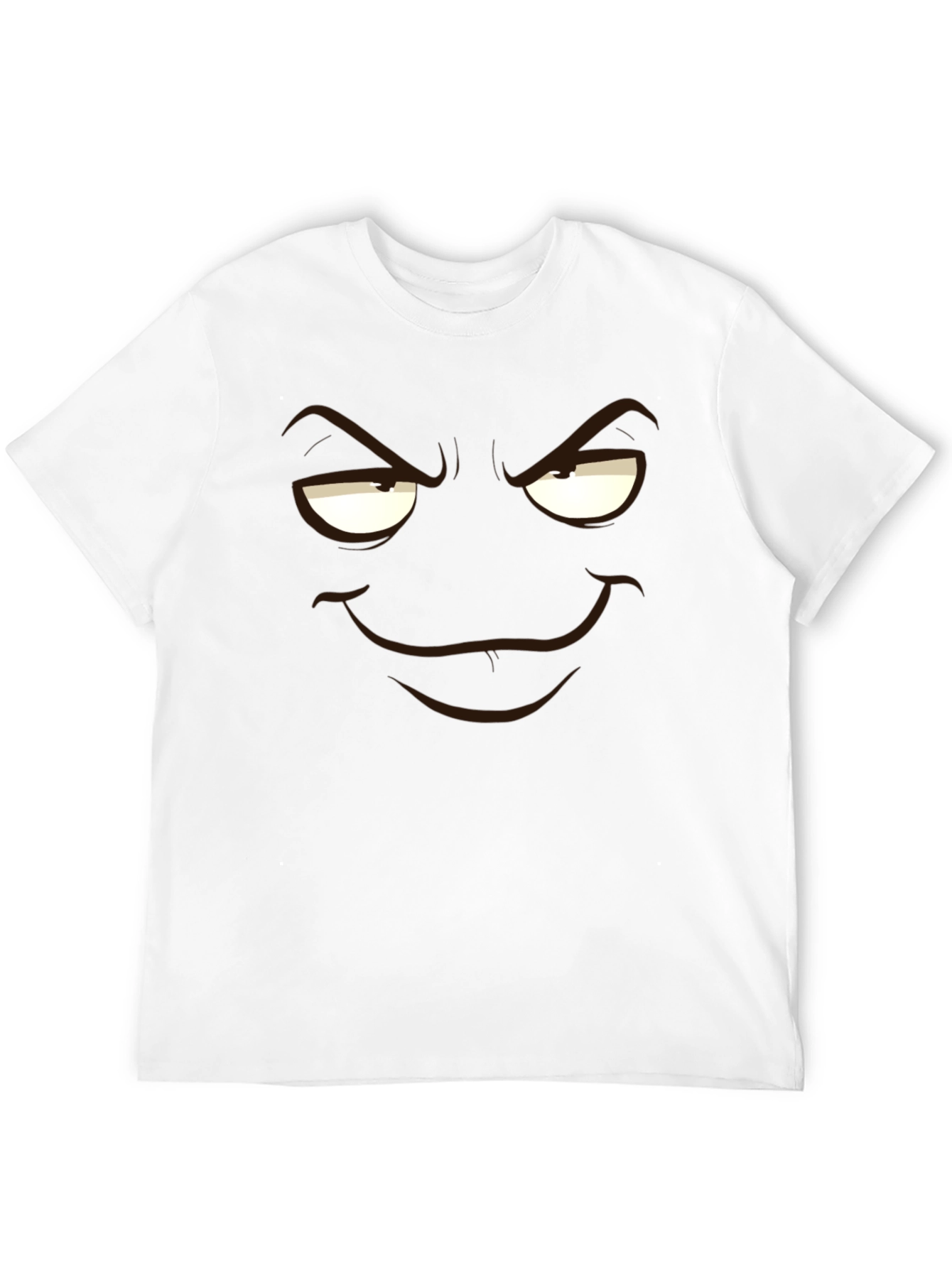 Black Men's Black T-Shirt with Mischievous Face Graphic view 12