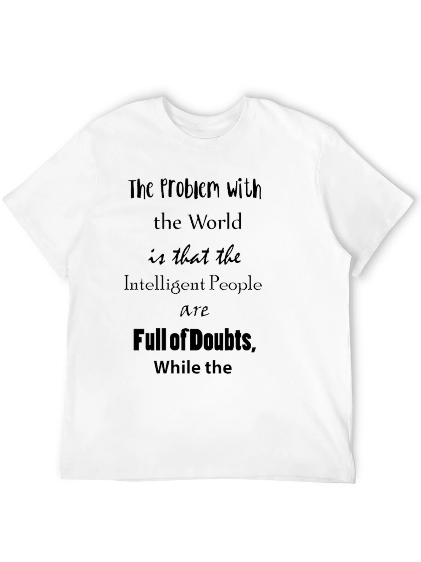 Black Doubtful Intelligent People Graphic T-Shirt view 12