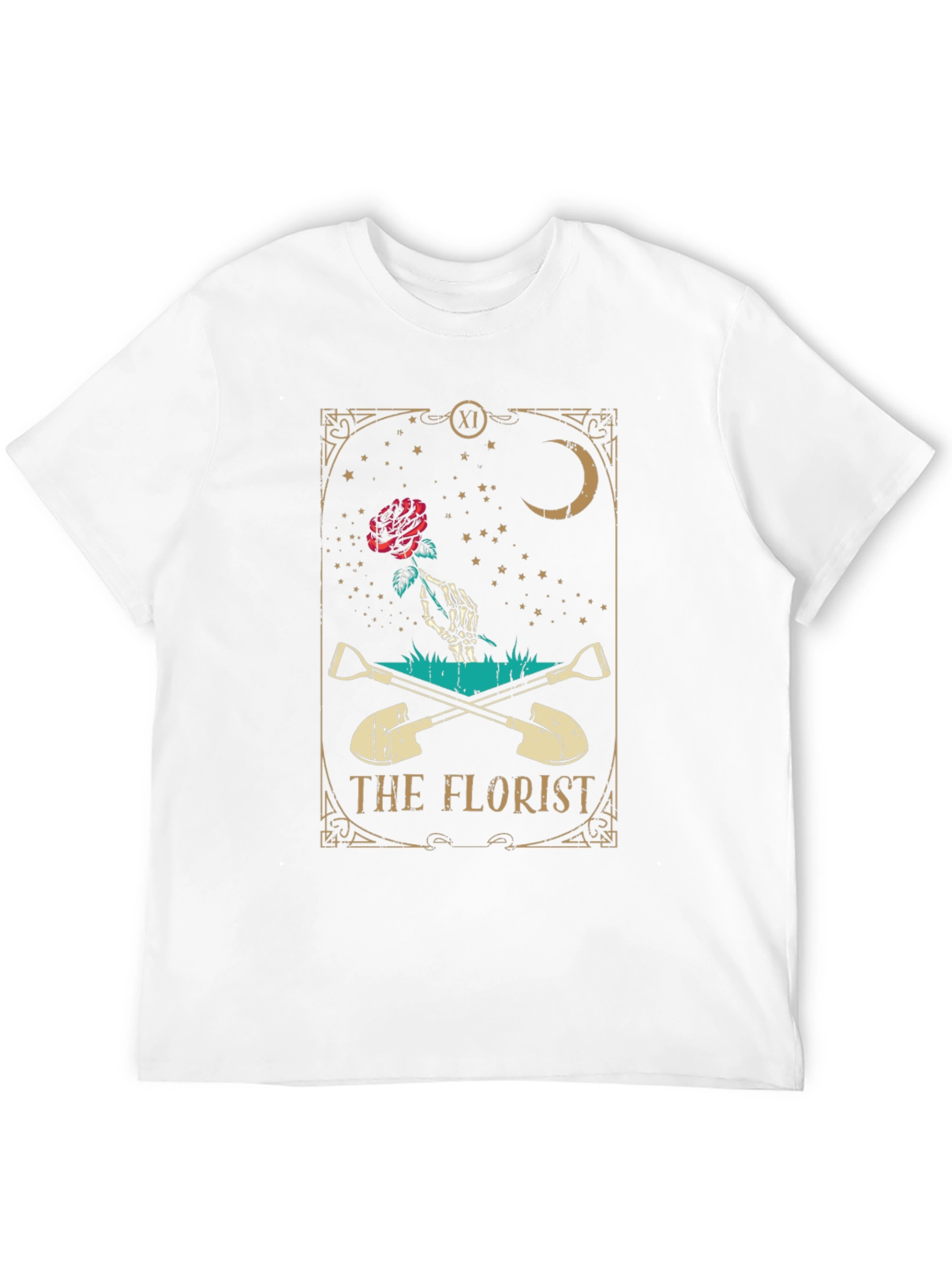 Black The Florist Tarot Card T-Shirt - Unique Graphic Tee view 12