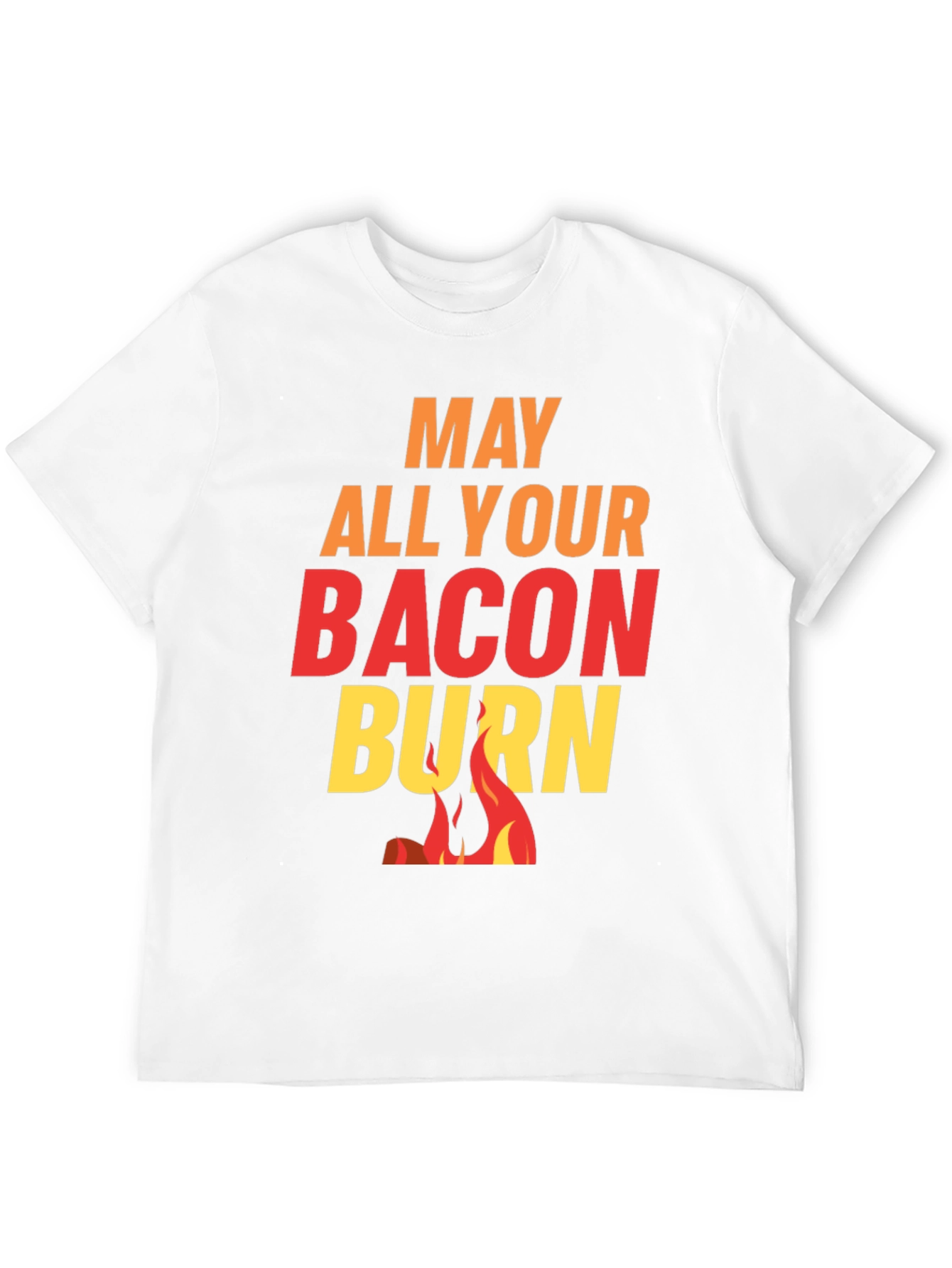 Black May All Your Bacon Burn Novelty Graphic Tee view 12