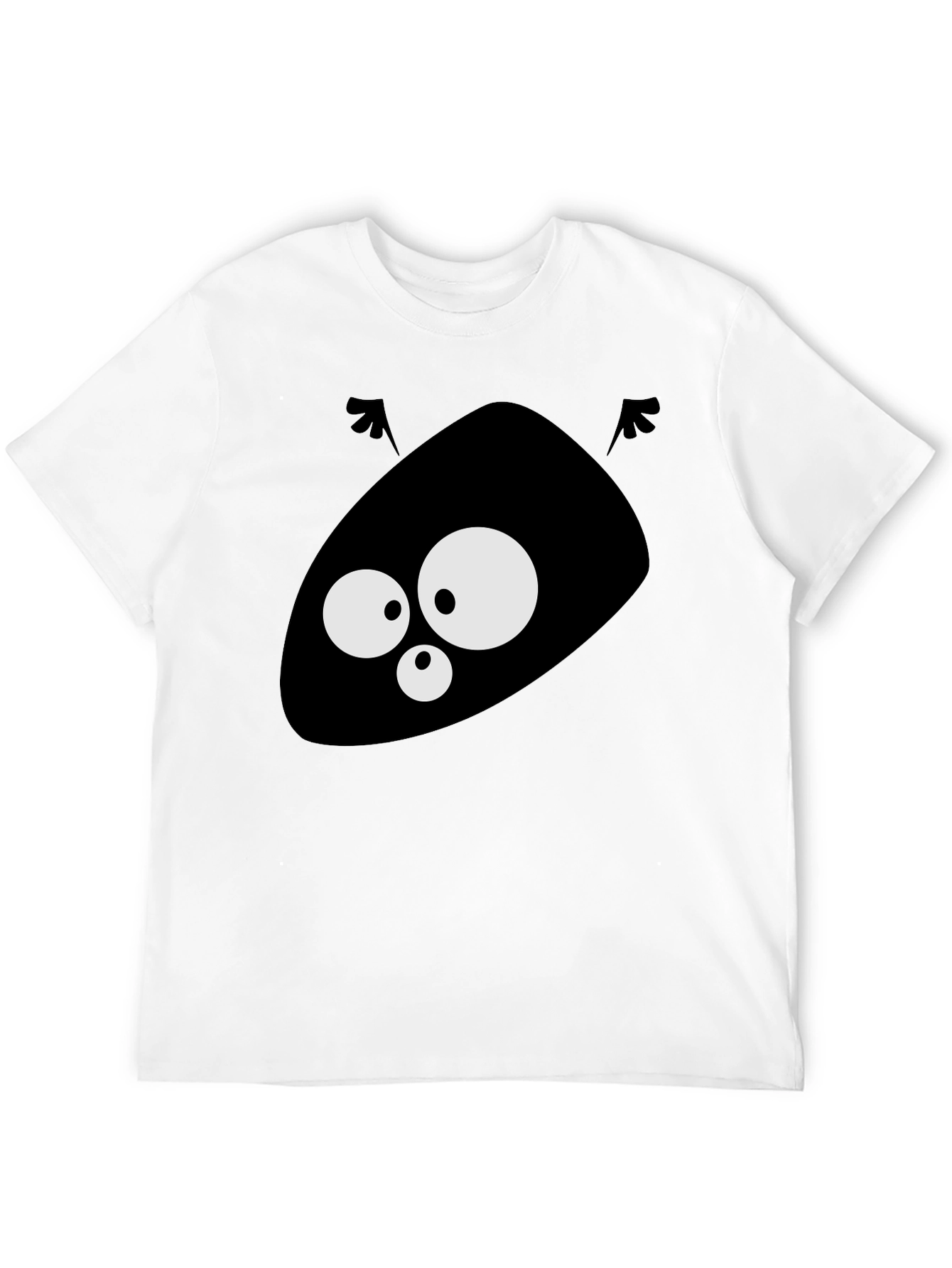 Black Funny Alien Face Graphic Black T-Shirt view 12