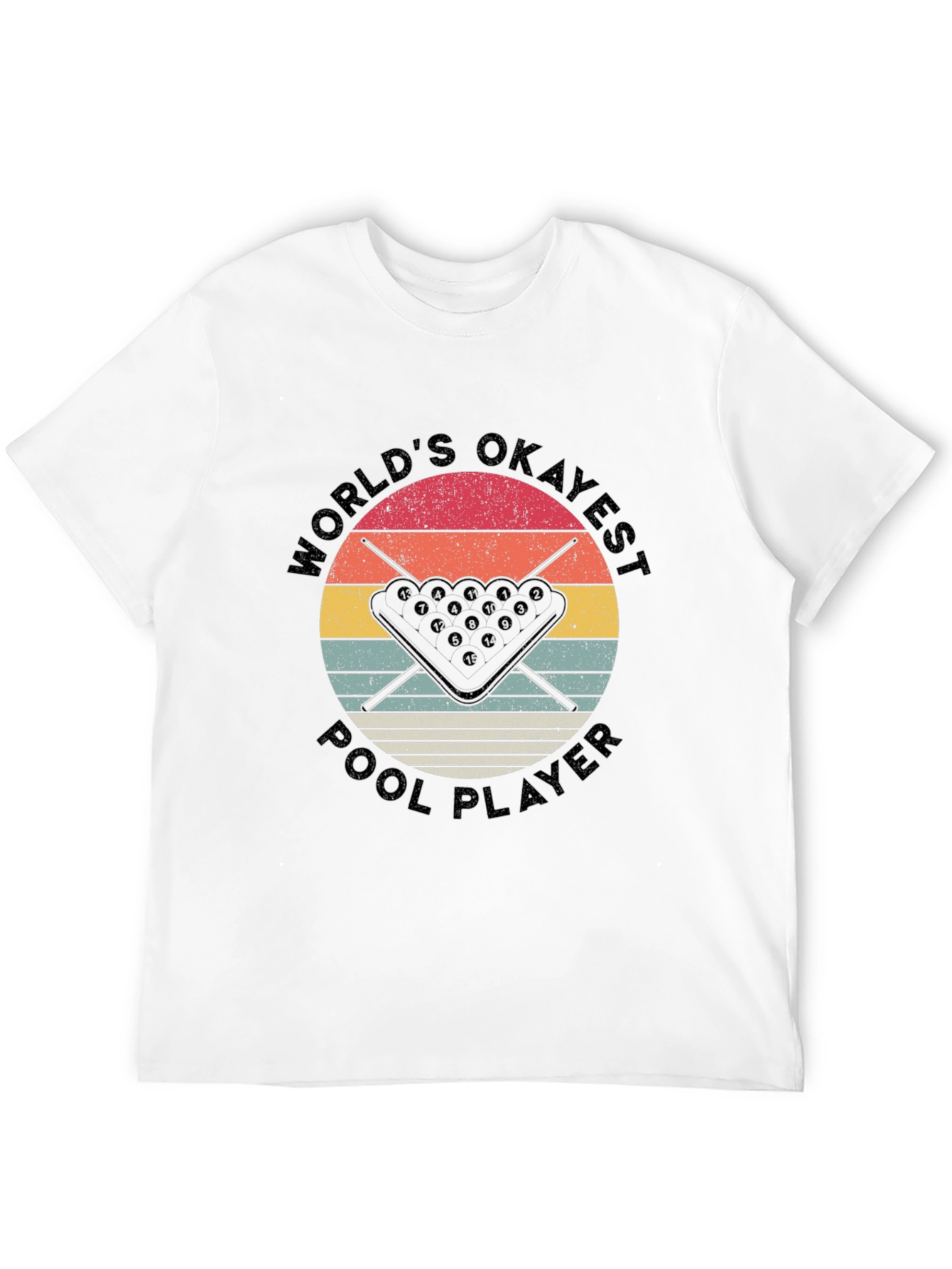 Black World's Okayest Pool Player T-Shirt view 12