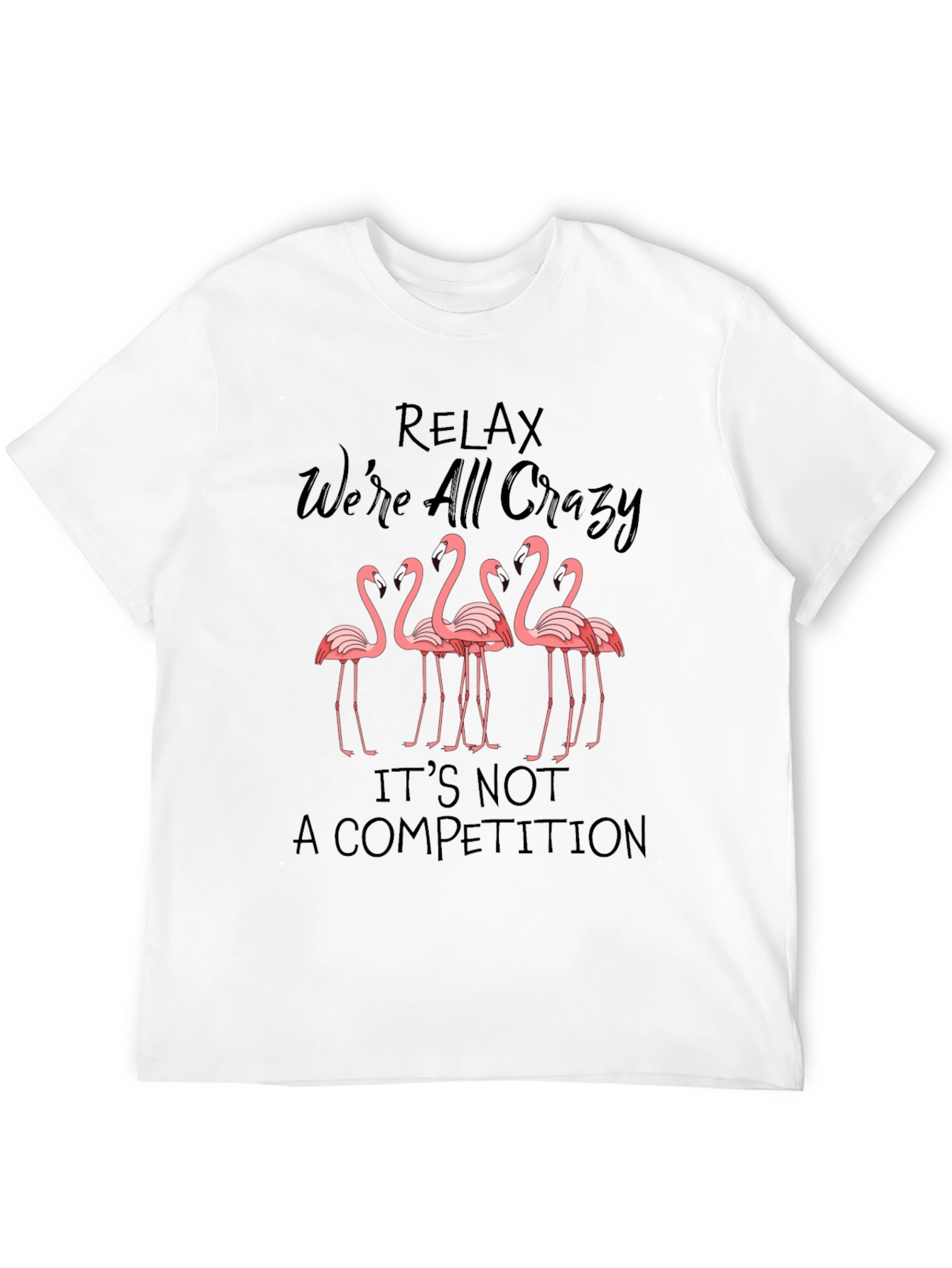 Black Relax Crazy Flamingo Graphic Tee view 12