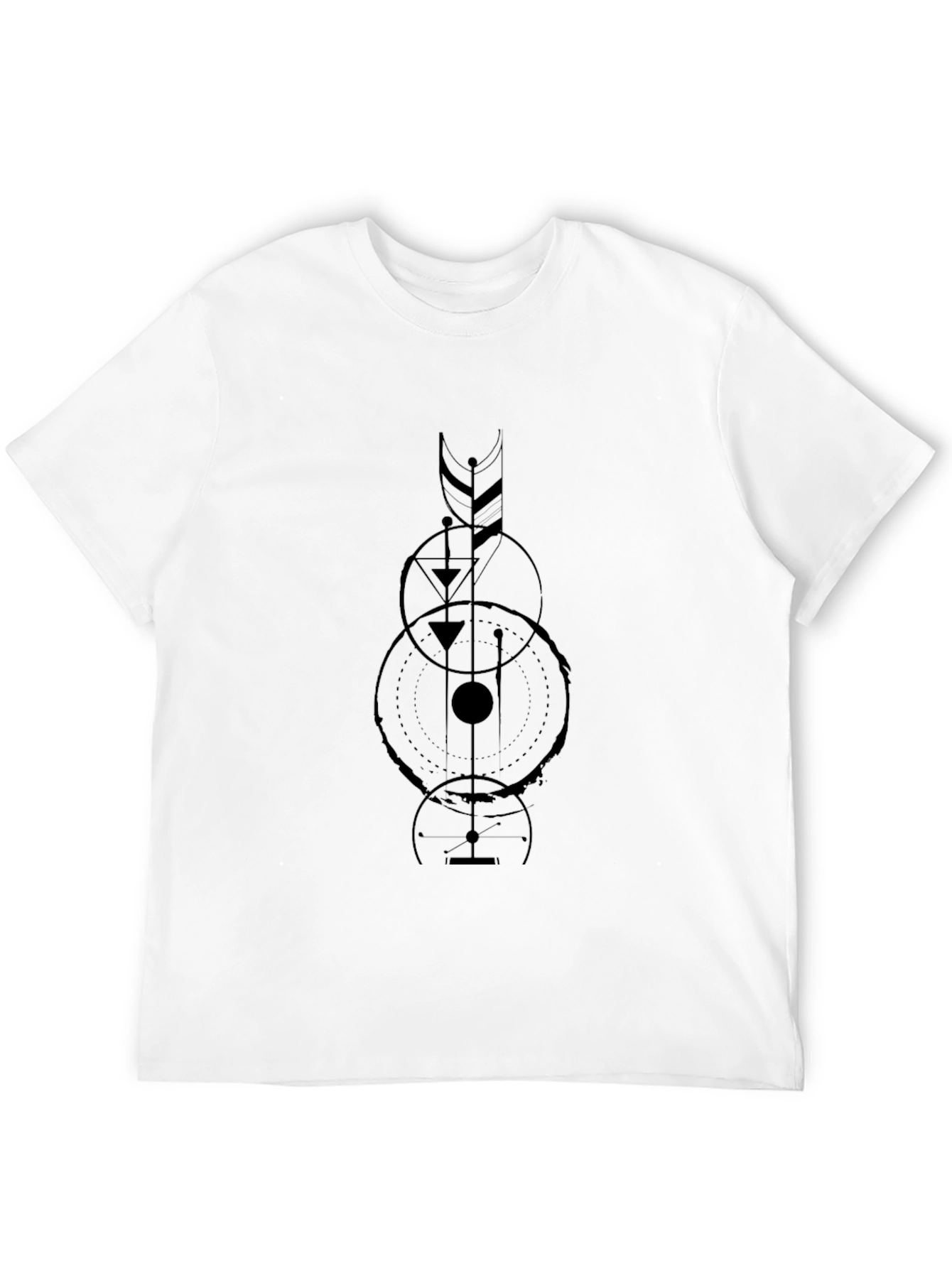 Geometric Graphic Black T-Shirt - Modern Minimalist Design - 12