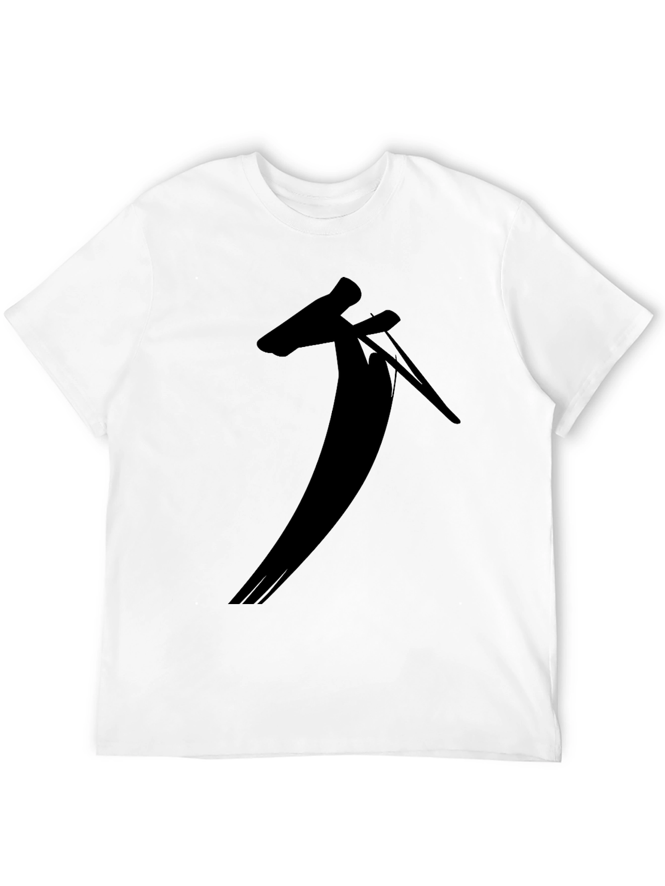 Black Black T-Shirt with Unique Silhouette Design view 12