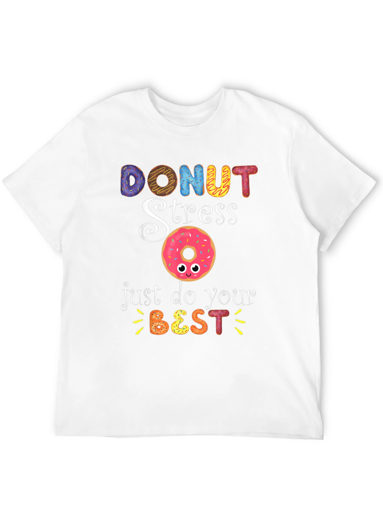 Black Donut Stress Funny Graphic T-Shirt view 12