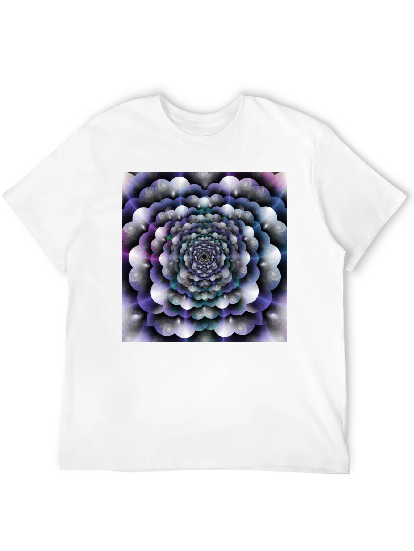 Black Abstract Floral T-Shirt - Black Cotton Tee view 12