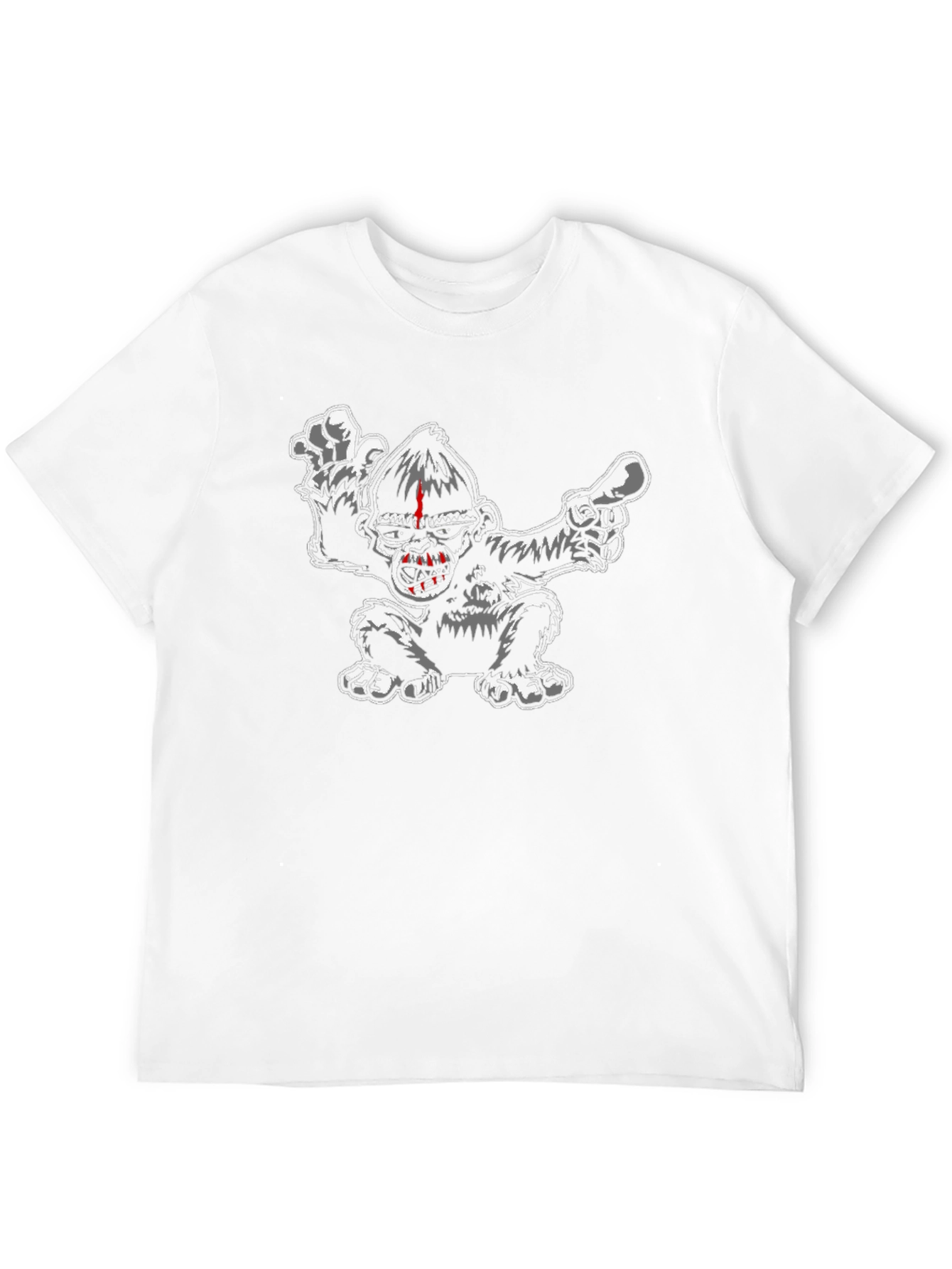 Black Cartoon Gorilla Graphic Black T-Shirt view 12