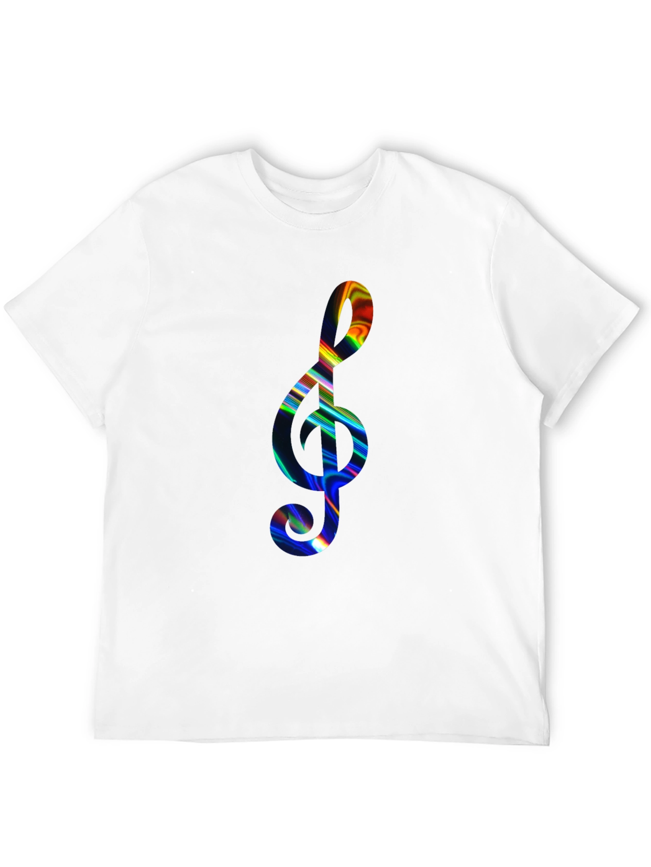 Black Rainbow Treble Clef Black T-Shirt view 12
