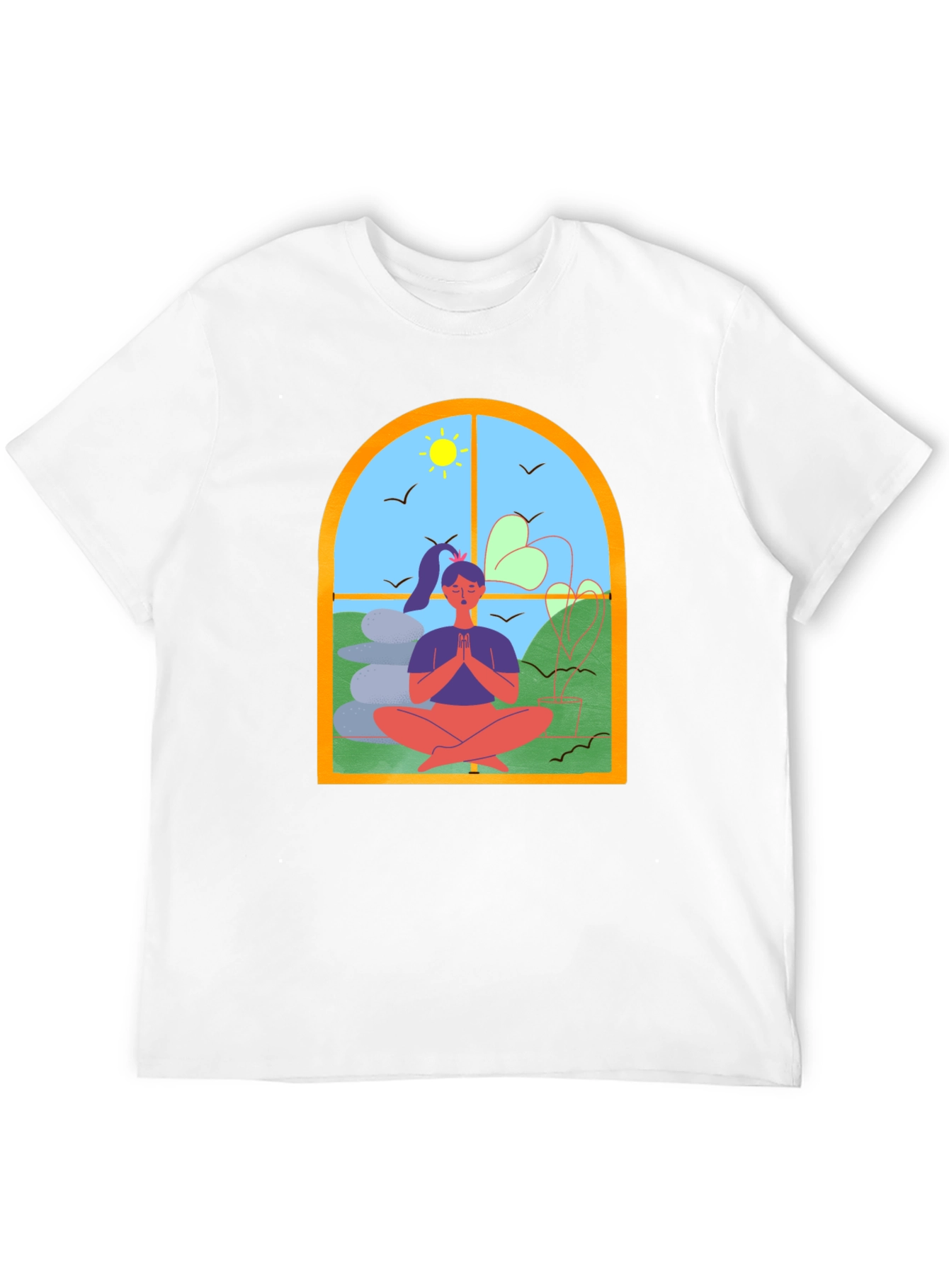 Black Meditative Window T-Shirt view 12