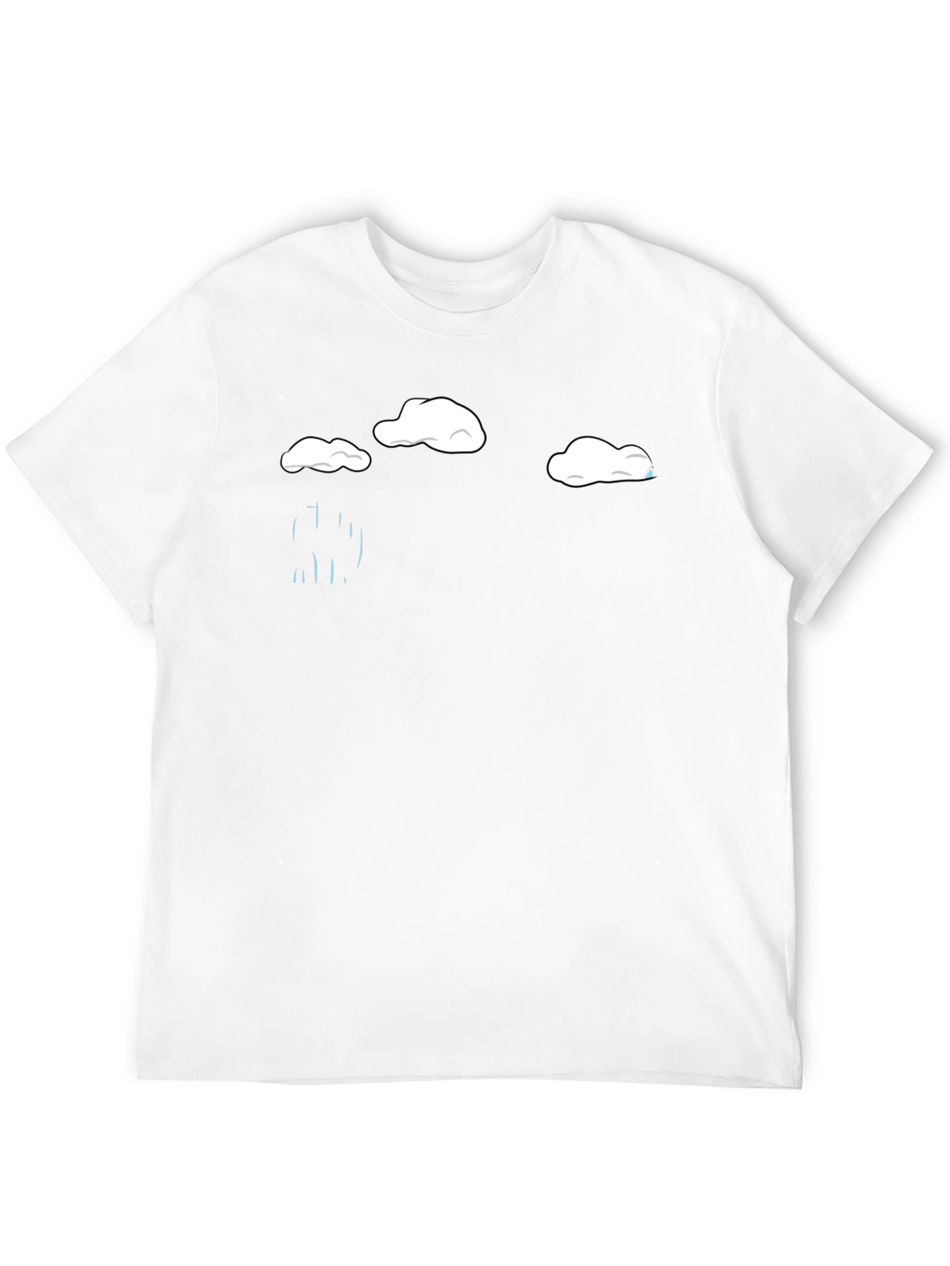 Black Rainy Day Cloud Graphic Tee - Black Cotton T-Shirt view 12