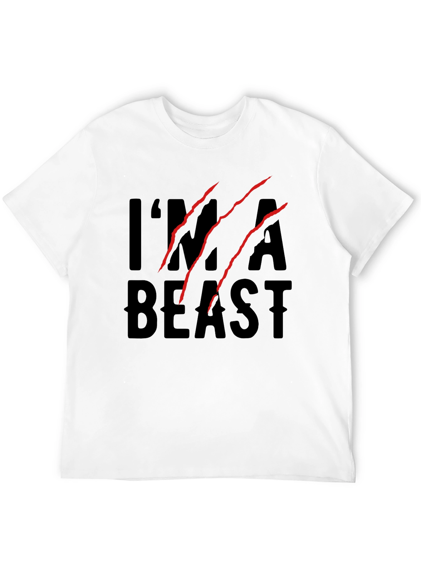 Black I'm a Beast Claw Graphic T-Shirt - Black Cotton Blend view 12