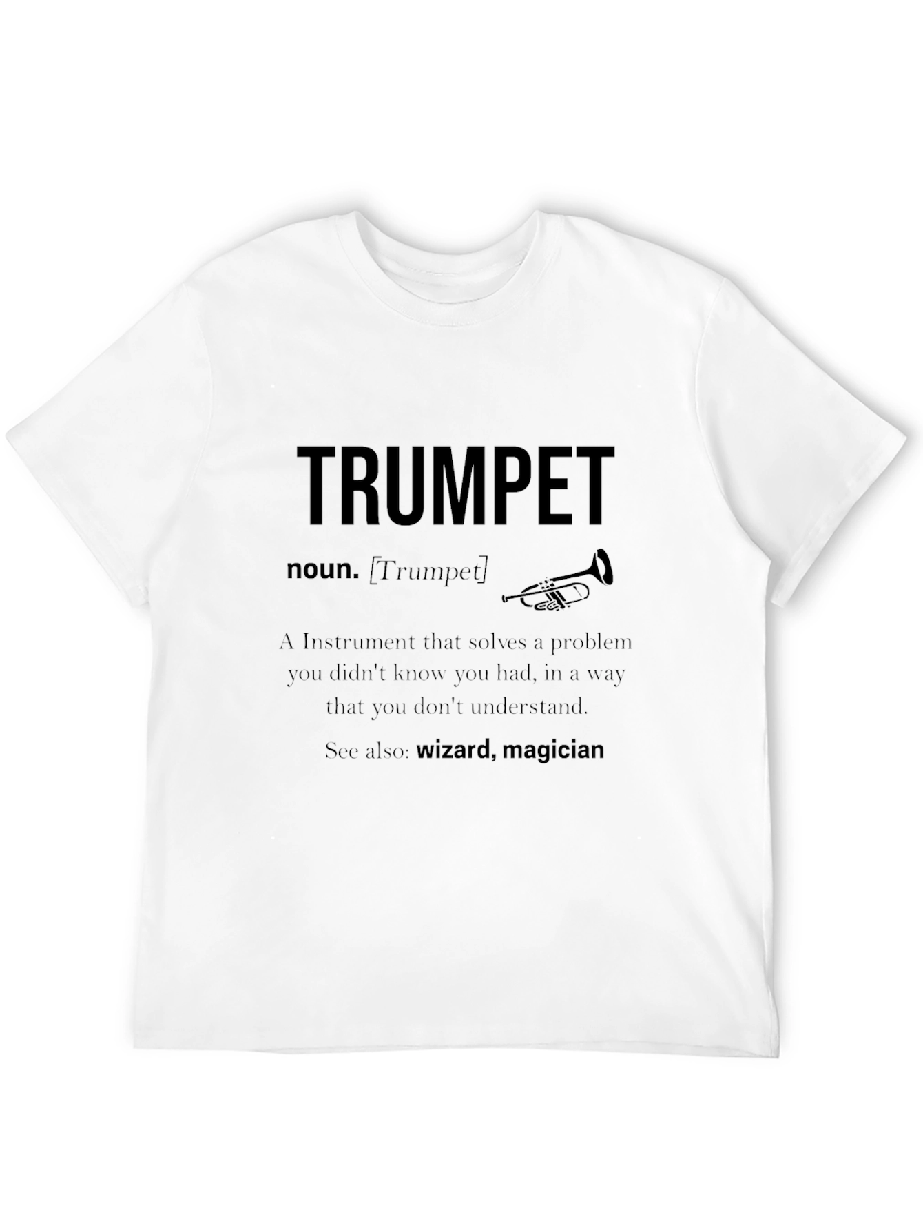Black Funny Trumpet Definition Black T-Shirt view 12