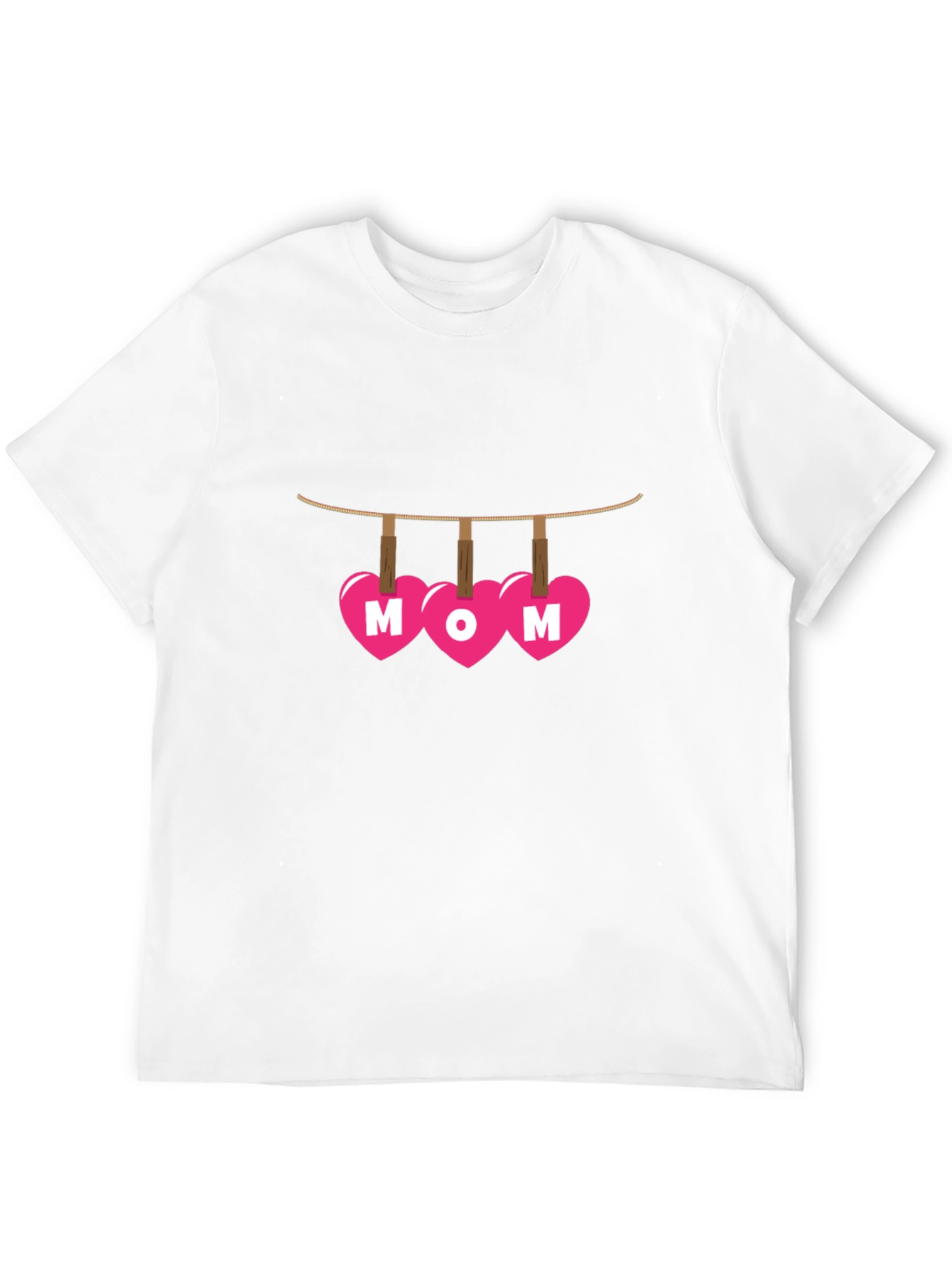 Black Mom Heart Clothesline Graphic T-Shirt view 12