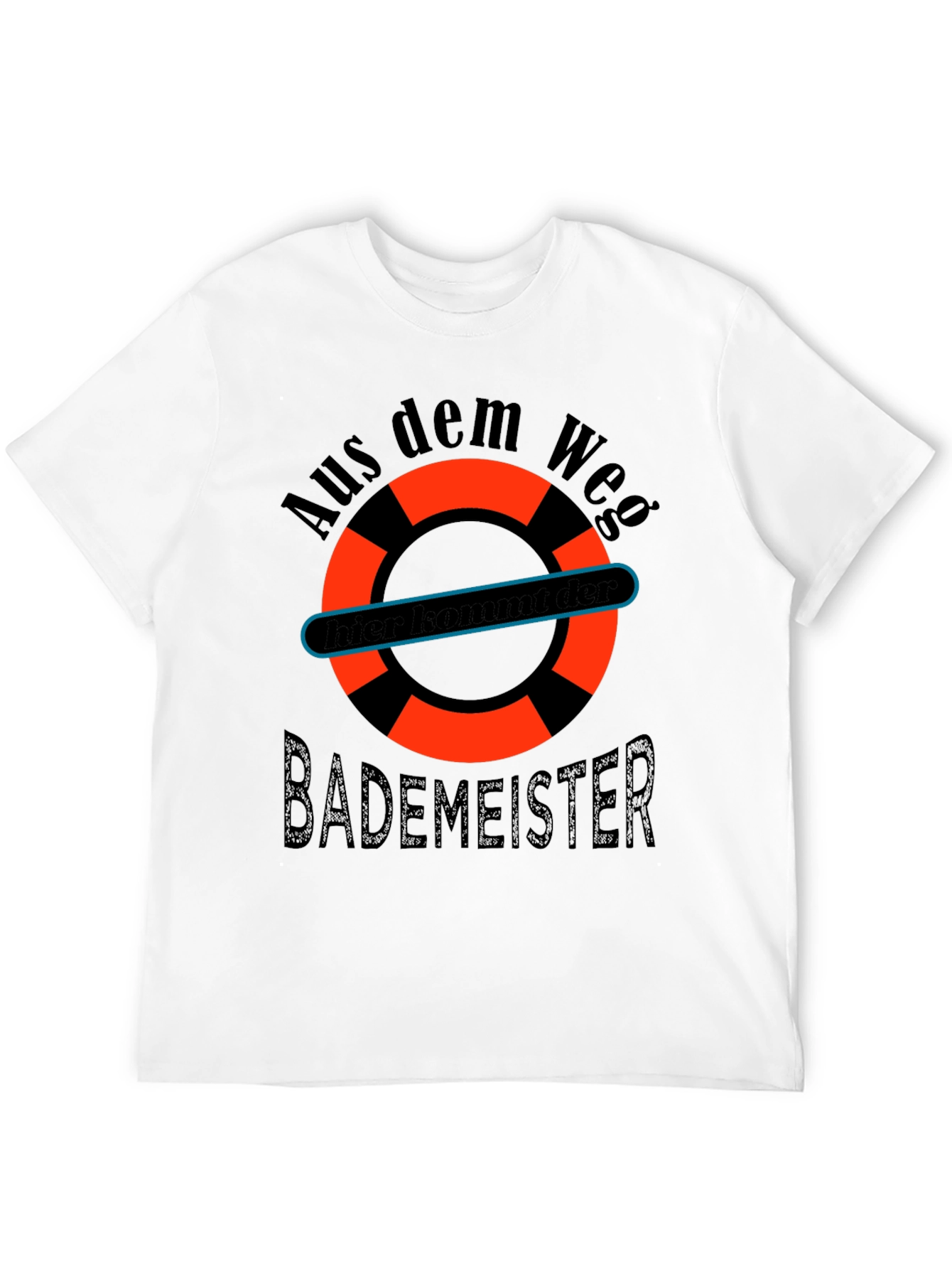 Black Funny Bademeister Lifeguard T-Shirt view 12