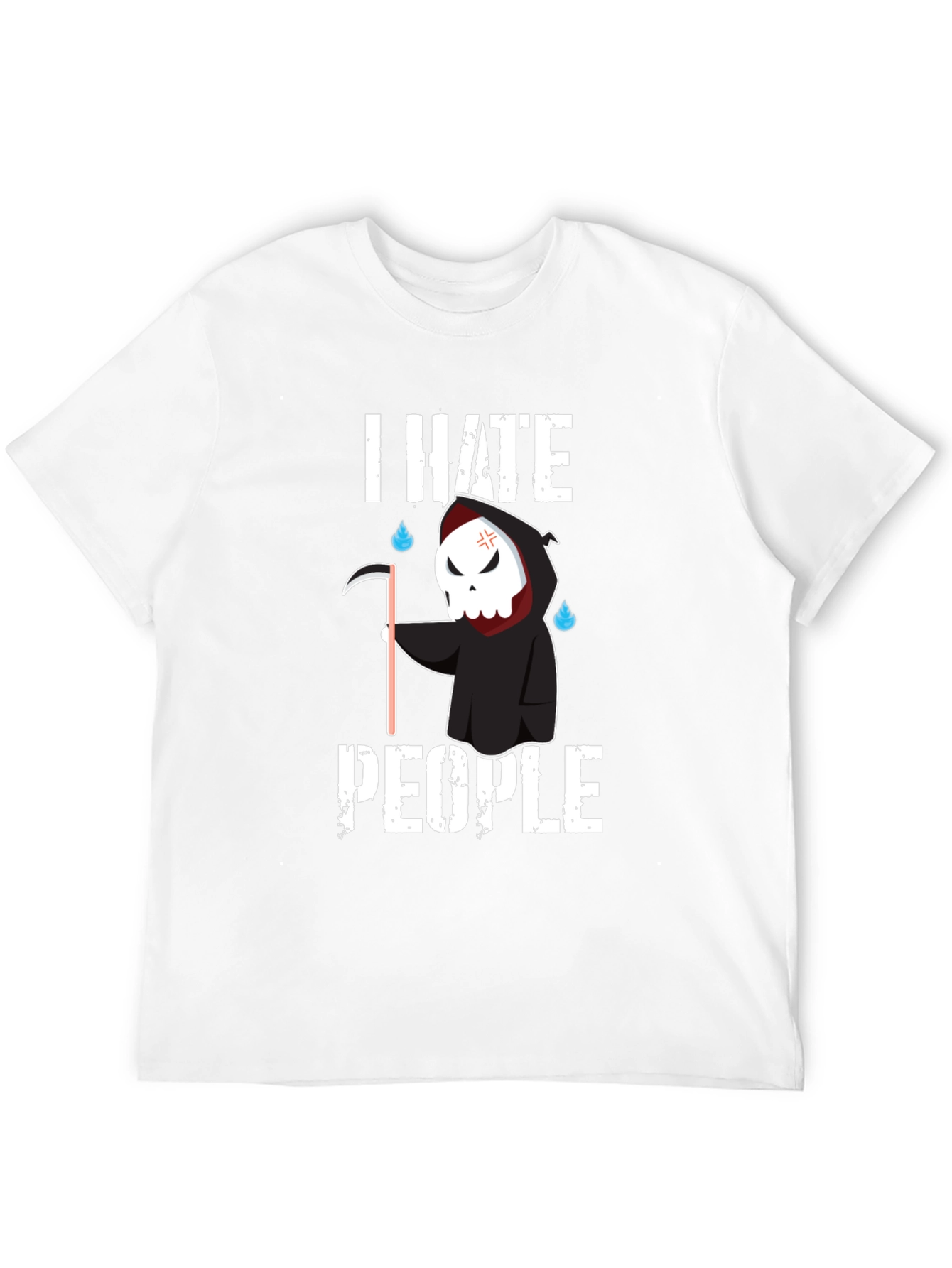 Black I Hate People Grim Reaper Graphic Tee view 12