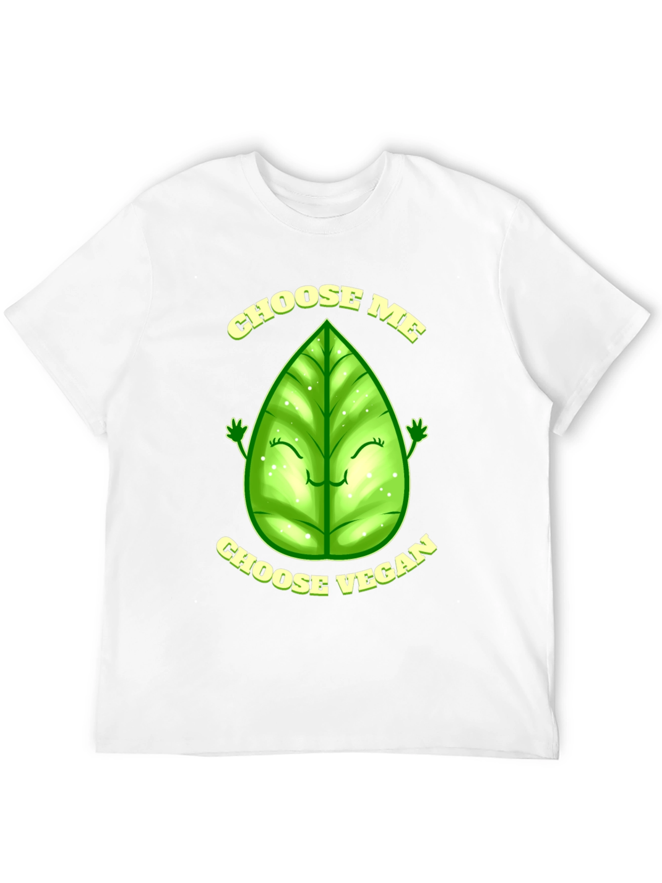 Black Choose Vegan T-Shirt - Leaf Design view 12