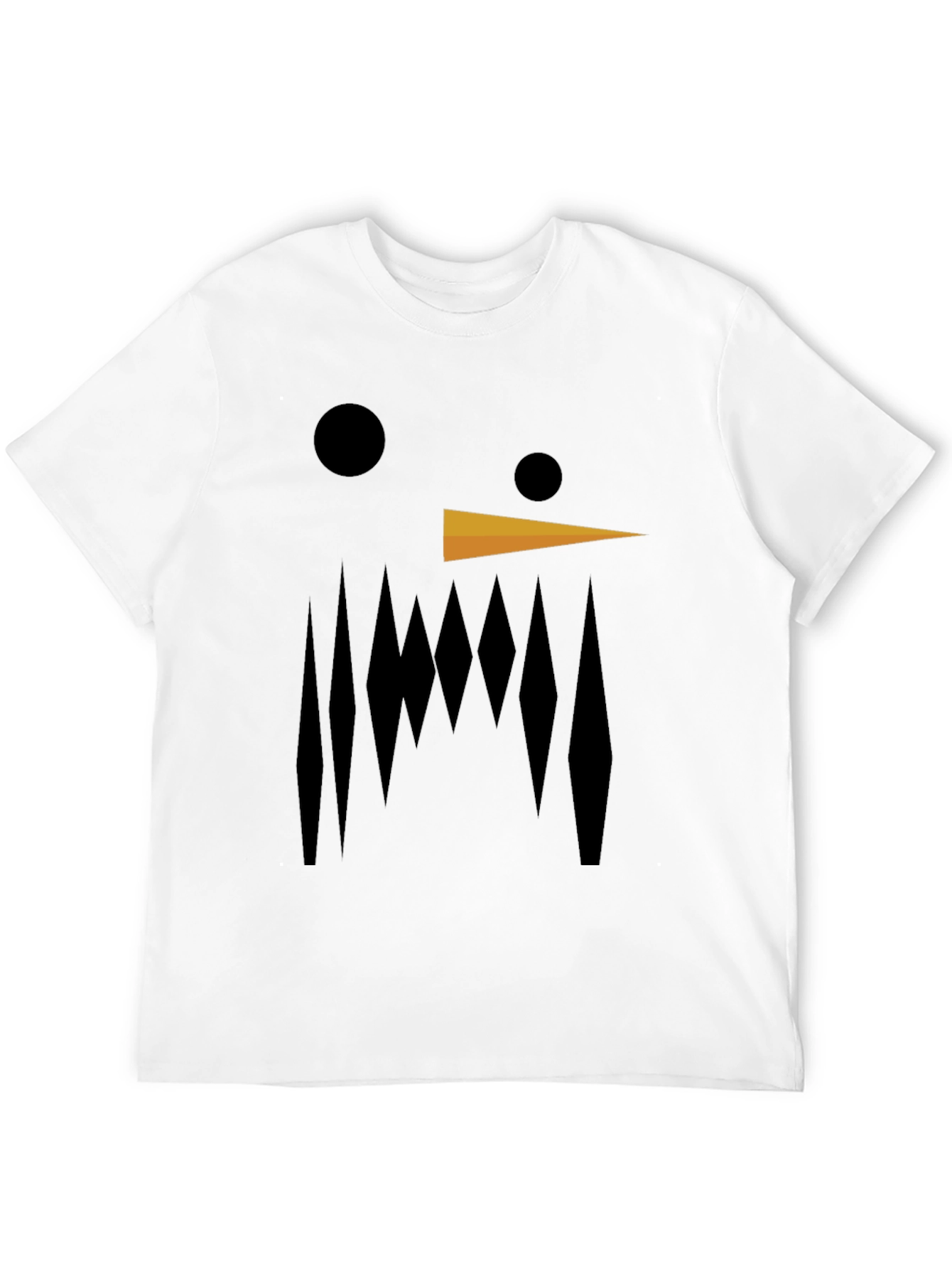Black Abstract Snowman Graphic Tee - Black Cotton Blend view 12