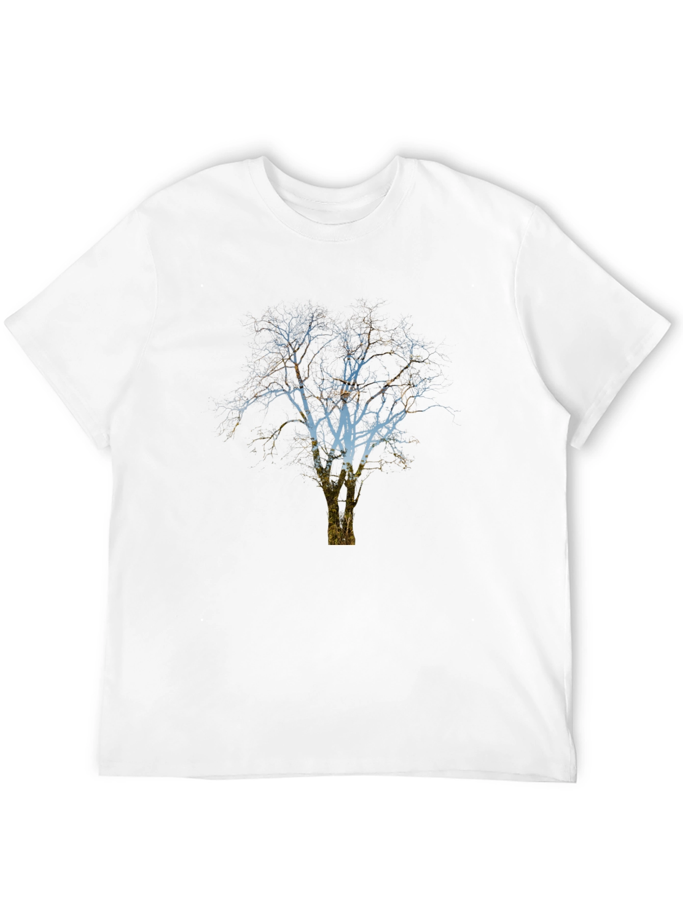 Black Men's Black T-Shirt with Tree Graphic view 12