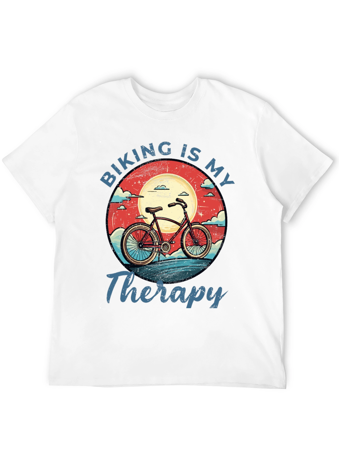 Black Biking is My Therapy Graphic T-Shirt view 12