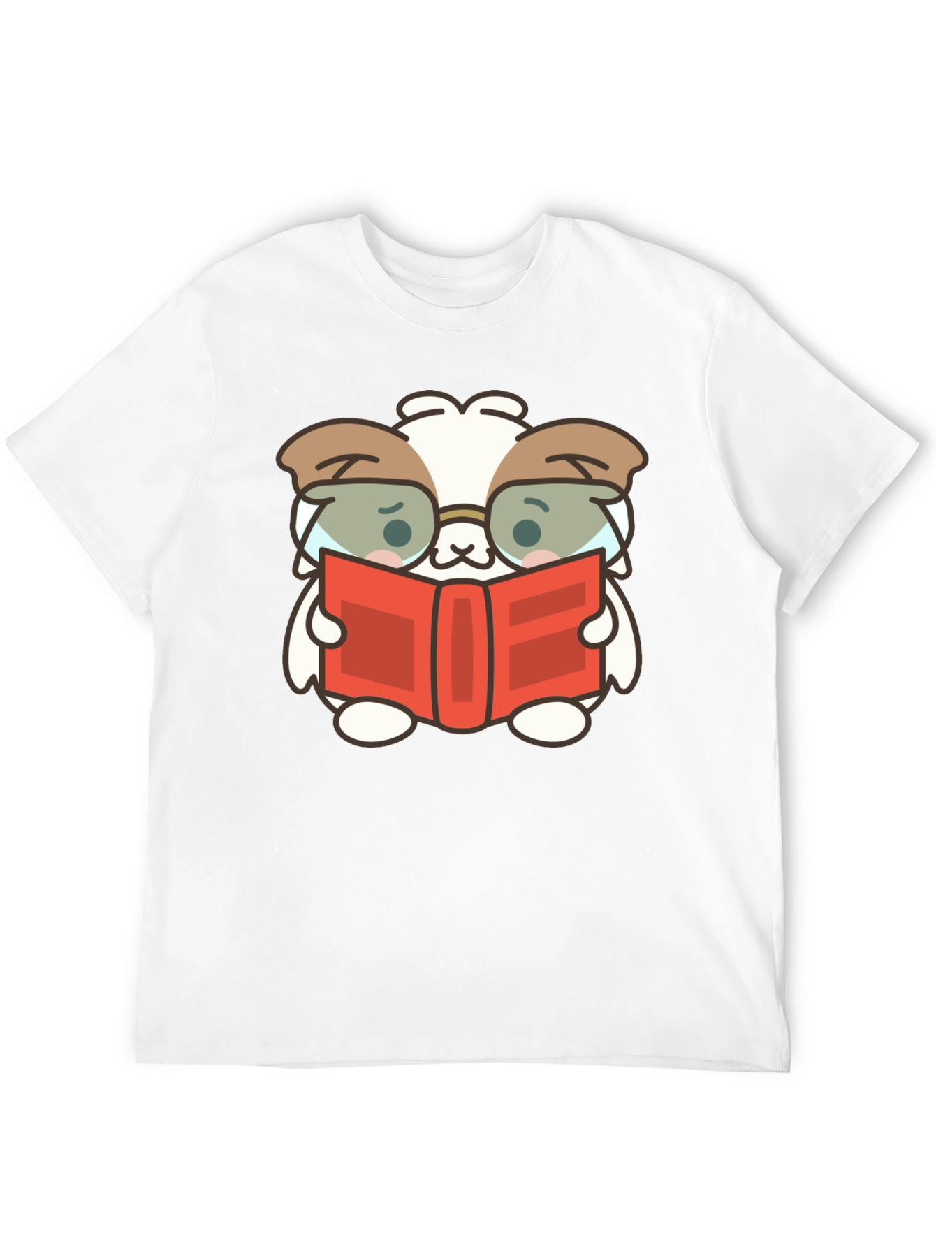 Black Cute Book Reading Dog T-Shirt - Black view 12