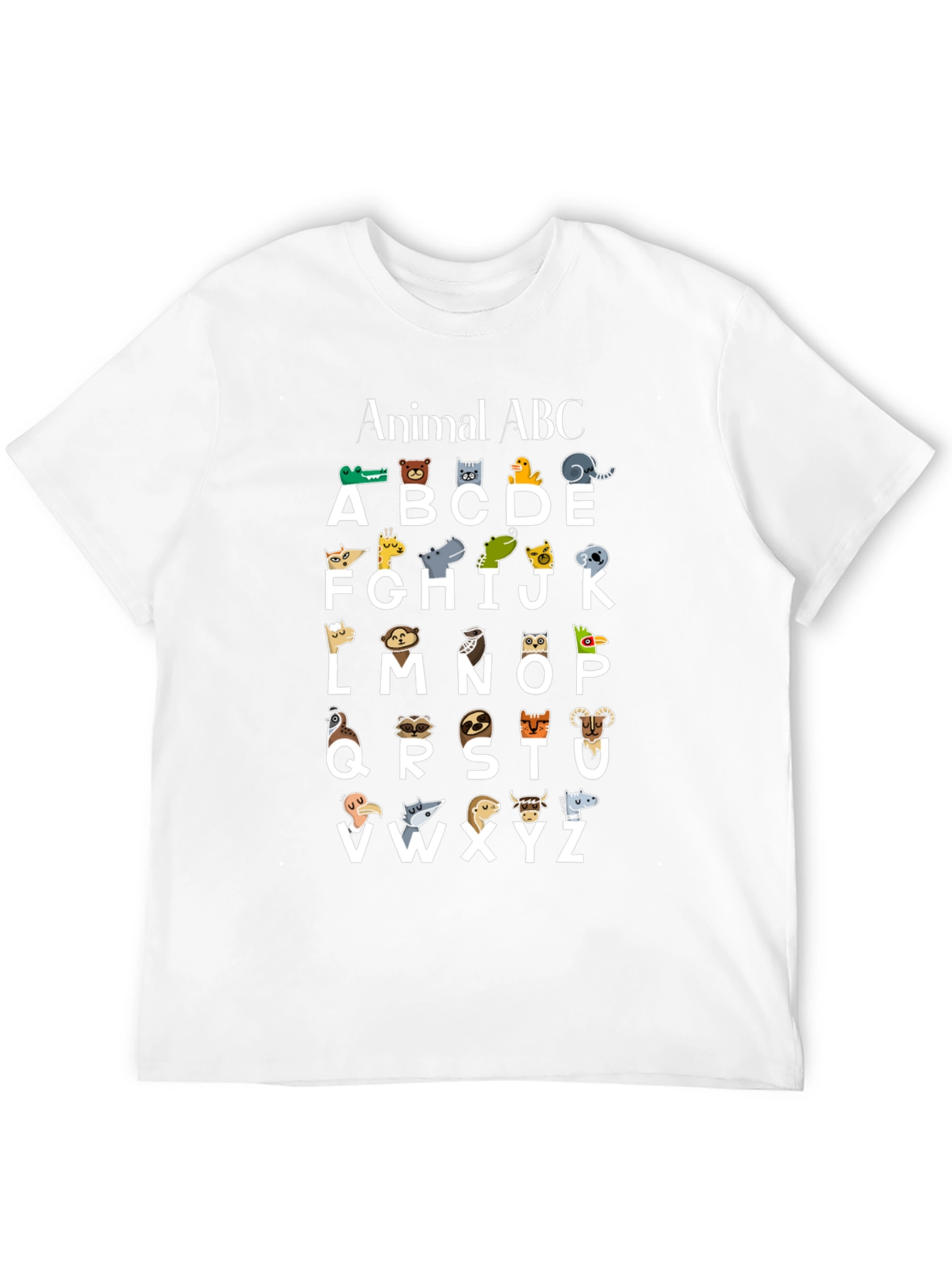 Black Animal ABC T-Shirt - Educational Alphabet Tee view 12