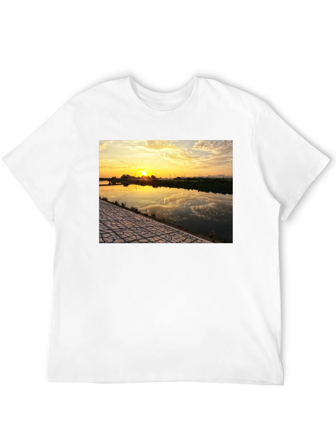 Black Sunset River Graphic Tee - Black view 12