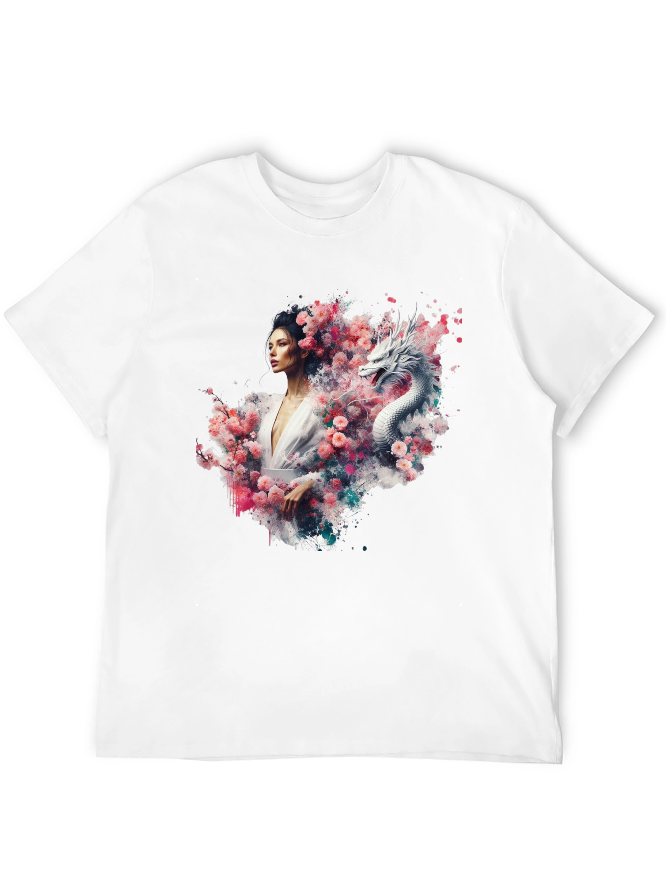 Black Dragon & Woman Graphic Tee view 12