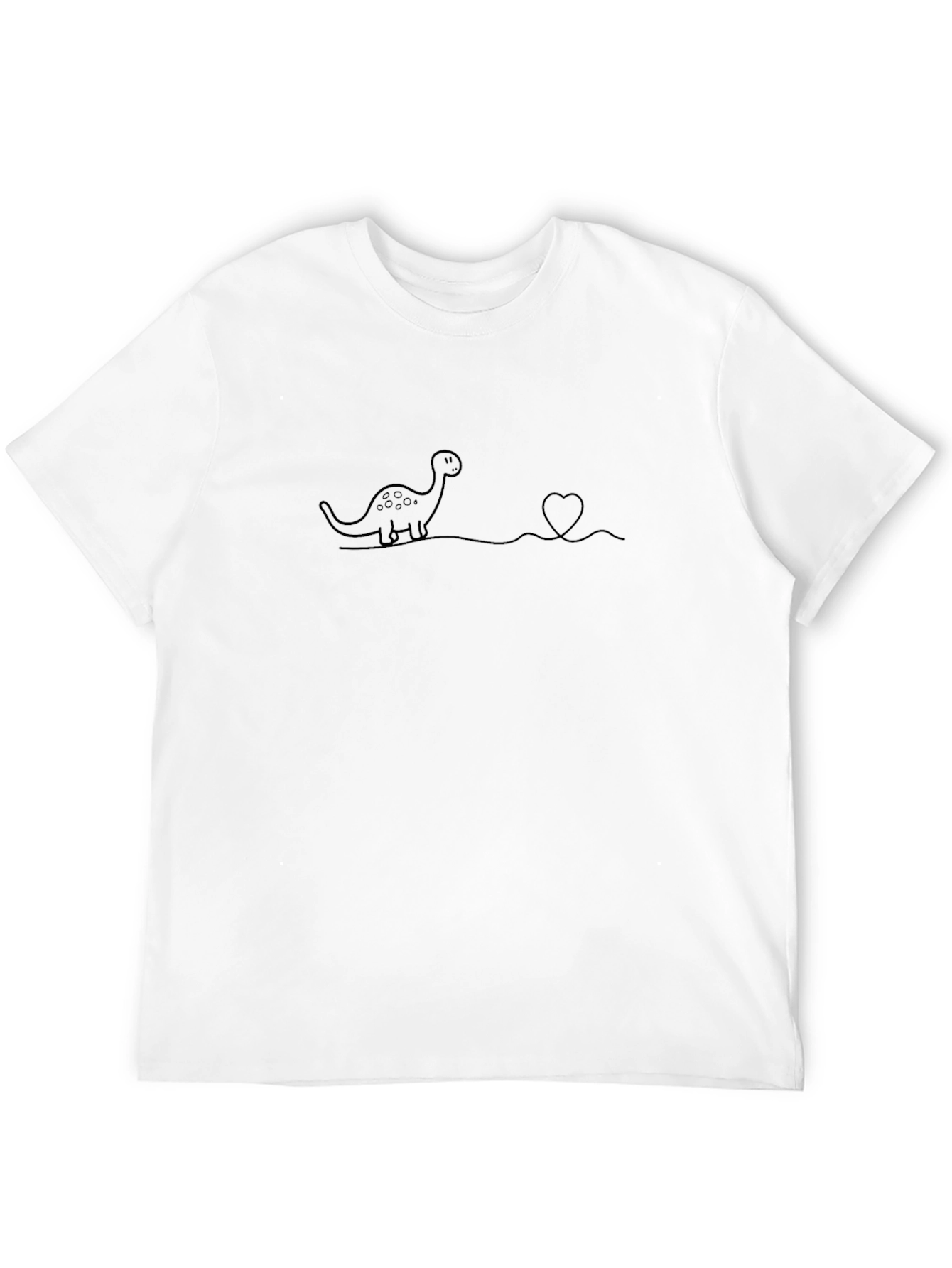 Black Dino Love T-Shirt - Minimalist Design view 12