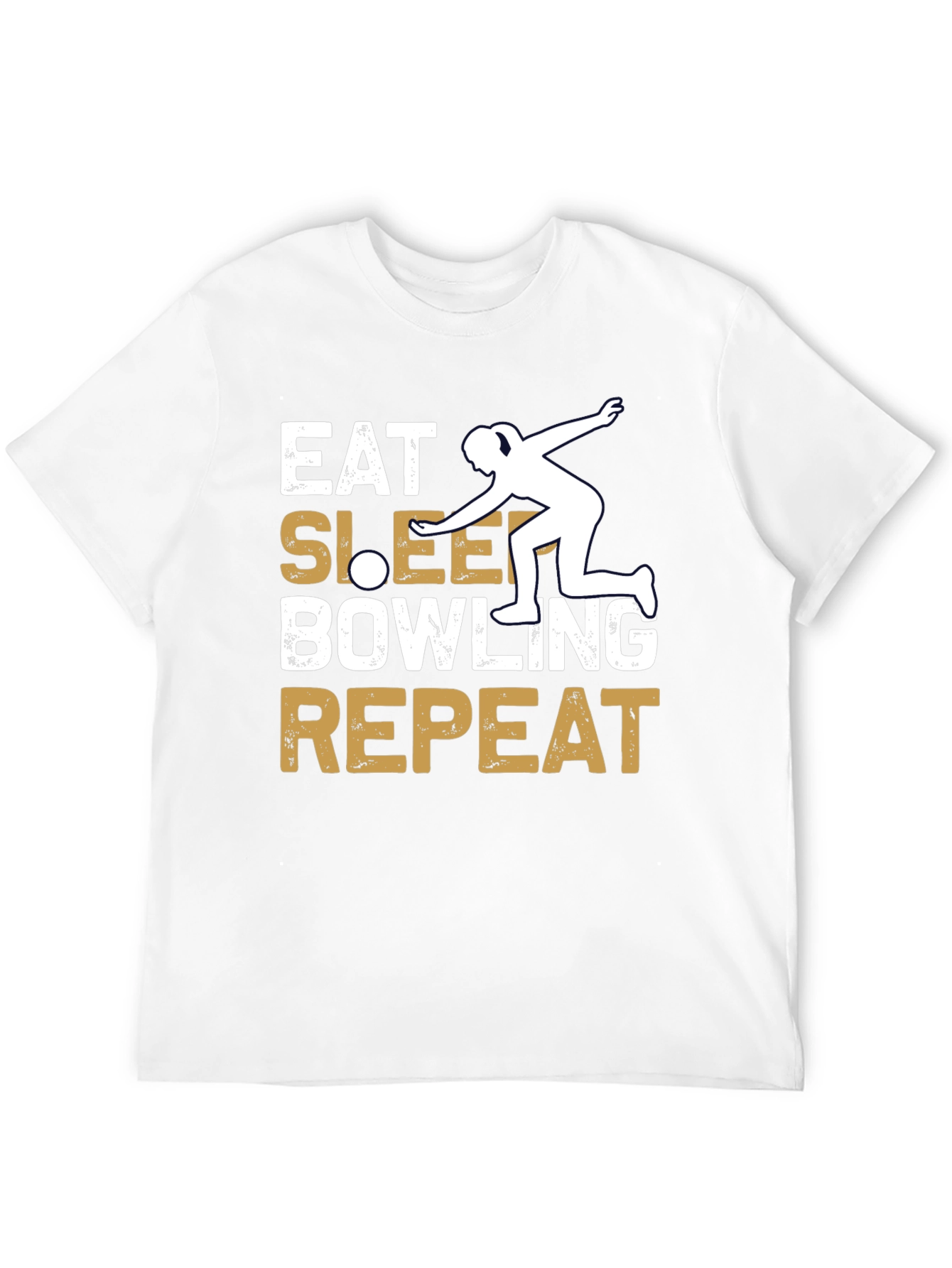 Black Eat Sleep Bowling Repeat Graphic Tee view 12