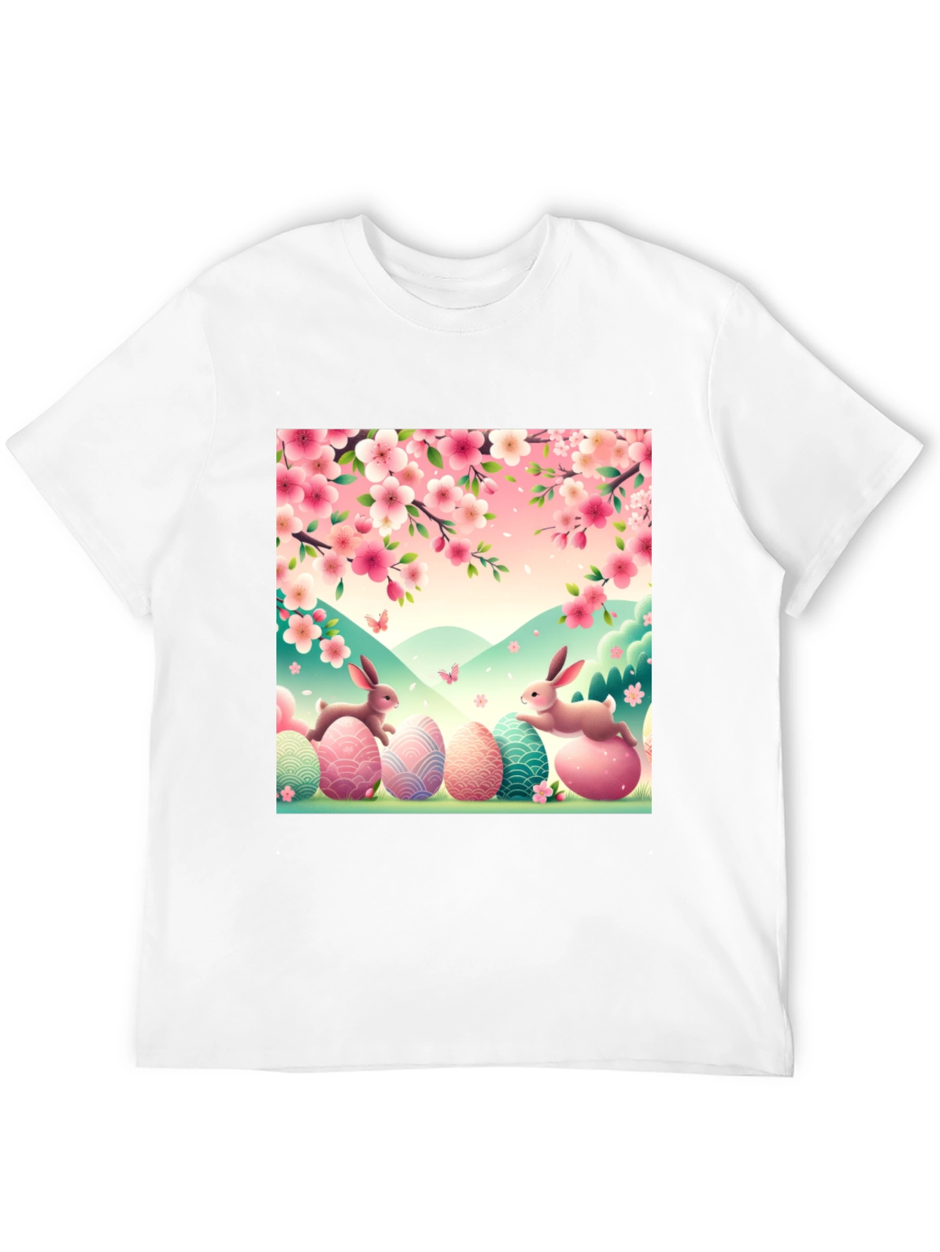 Camiseta Pascua Conejos y Flores