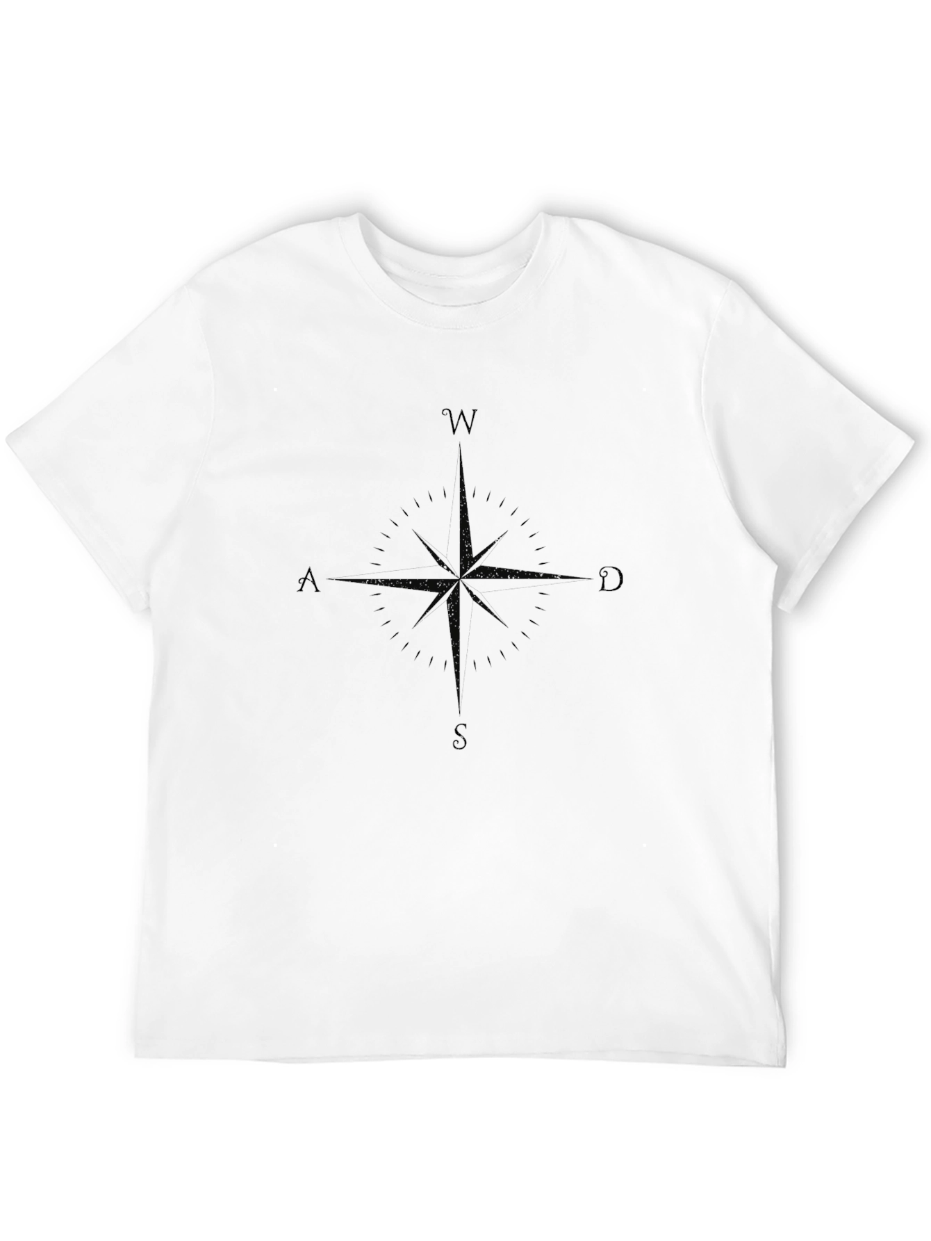 Black Compass Rose Graphic Tee - Classic Black Cotton view 12