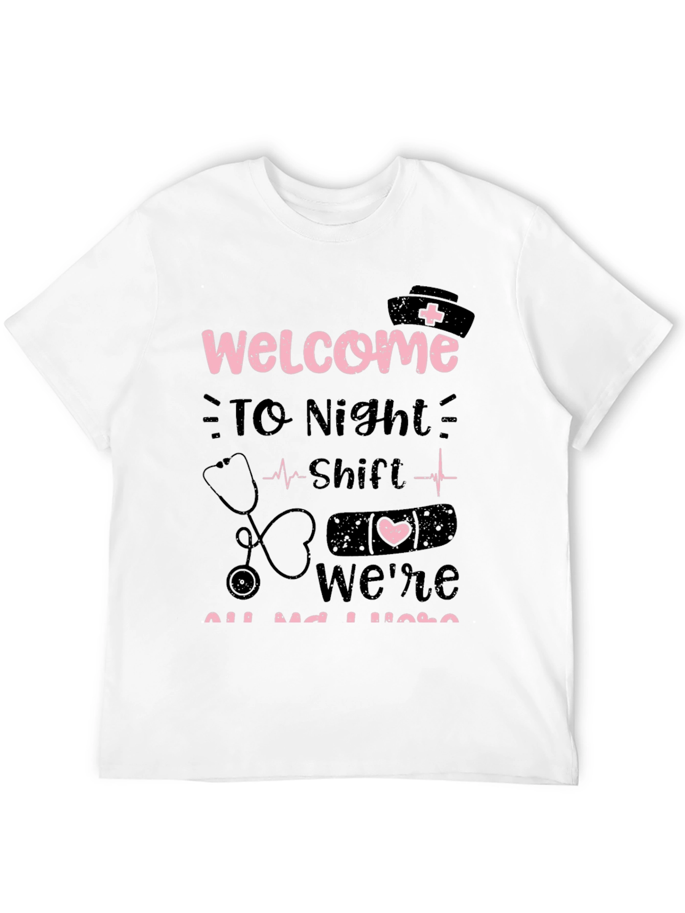 Black Night Shift Nurse Tee - Welcome Humor T-Shirt view 12