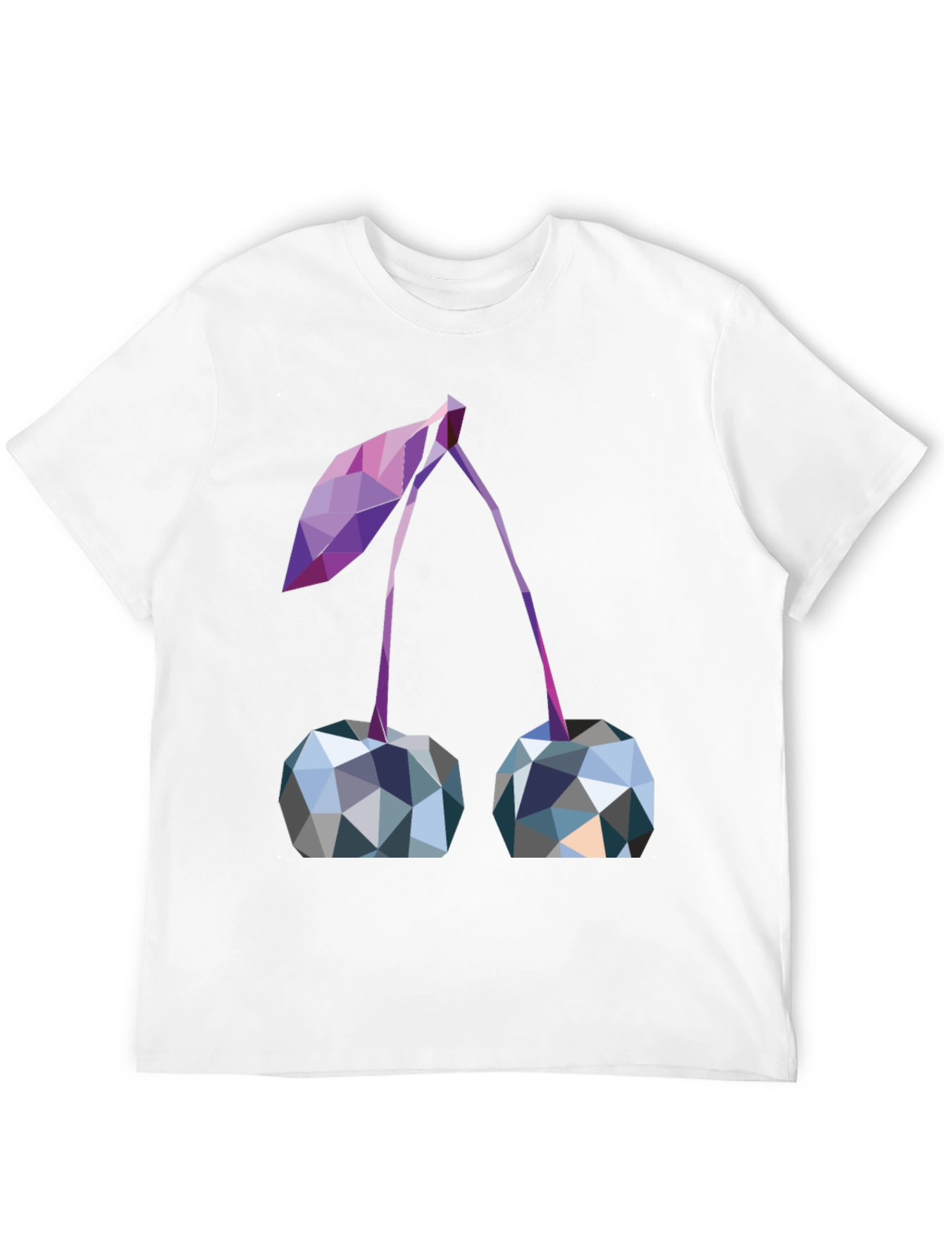 Black Geometric Cherry Print Black T-Shirt view 12