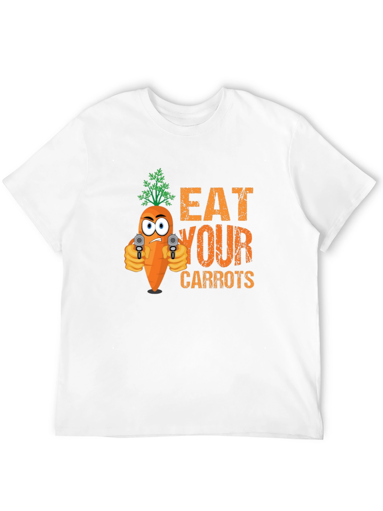 Black Eat Your Carrots Funny Graphic T-Shirt view 12