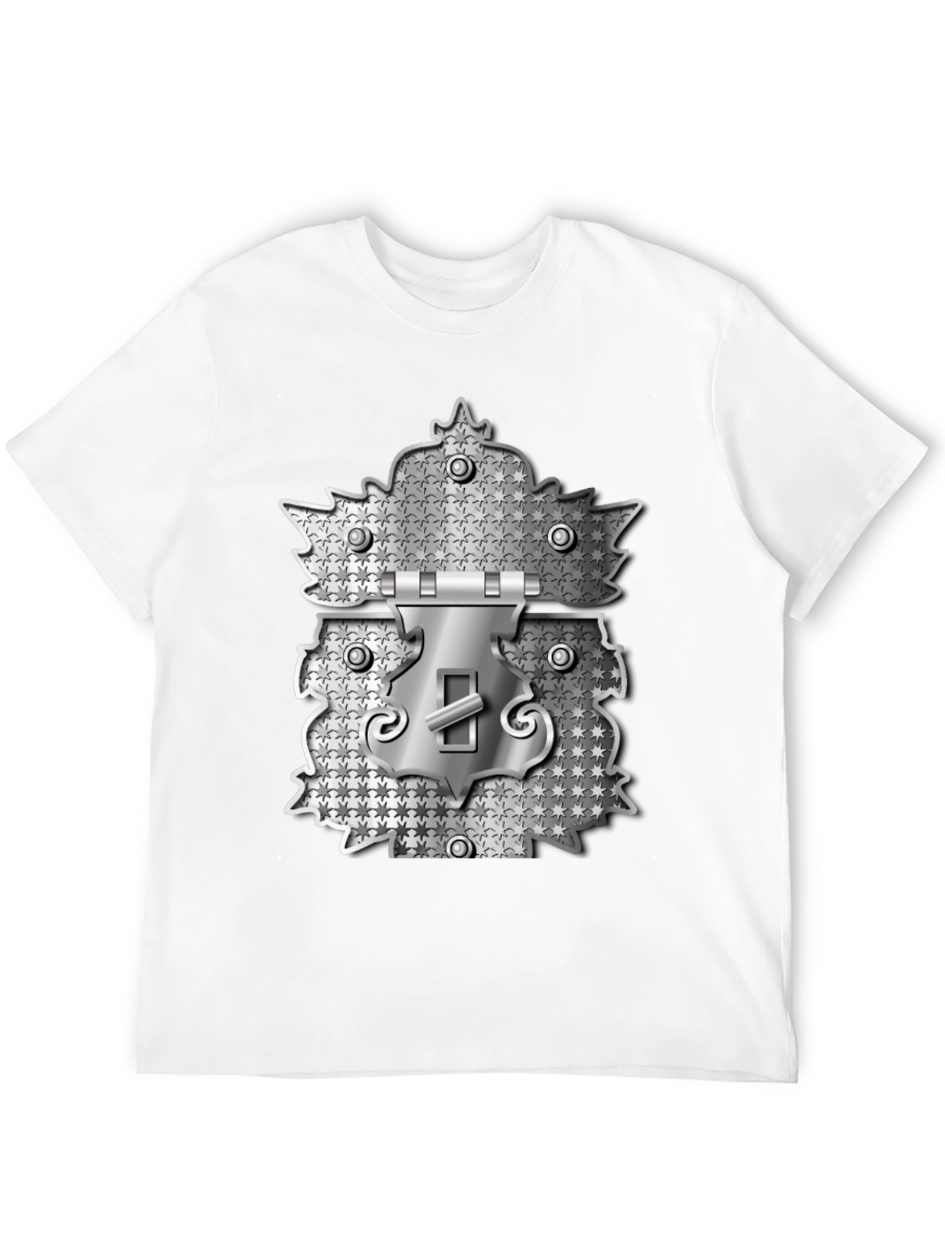 Black Novelty Lock Graphic Print Black T-Shirt view 12