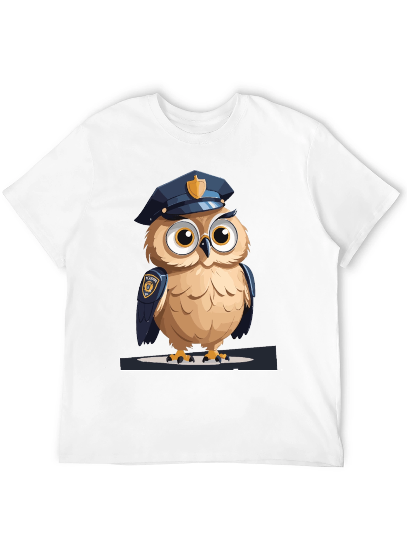 Black Owl Police Graphic Tee - Men's Black T-Shirt view 12