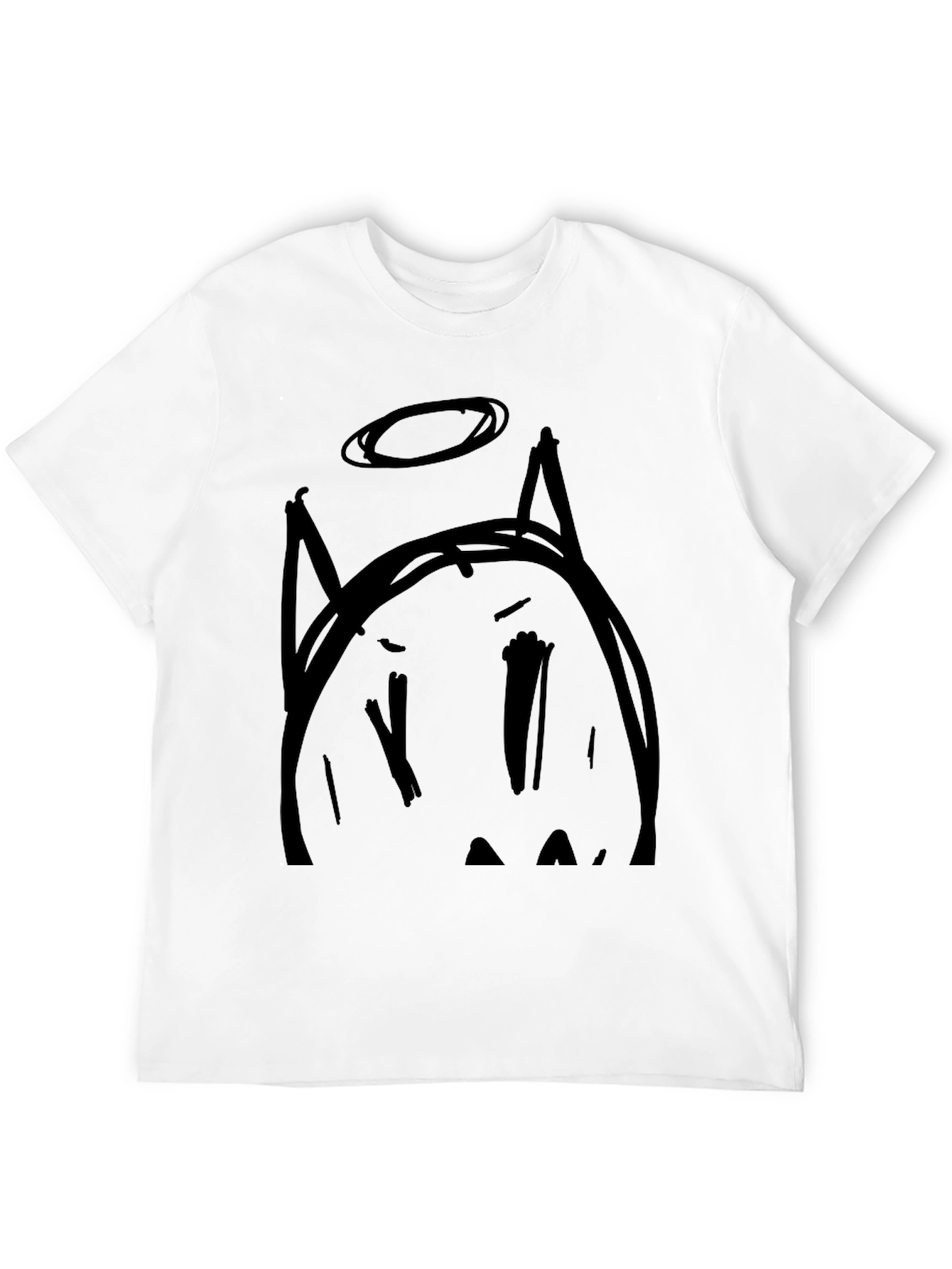 Black Devil Angel Graphic Tee - Black Cotton T-Shirt view 12