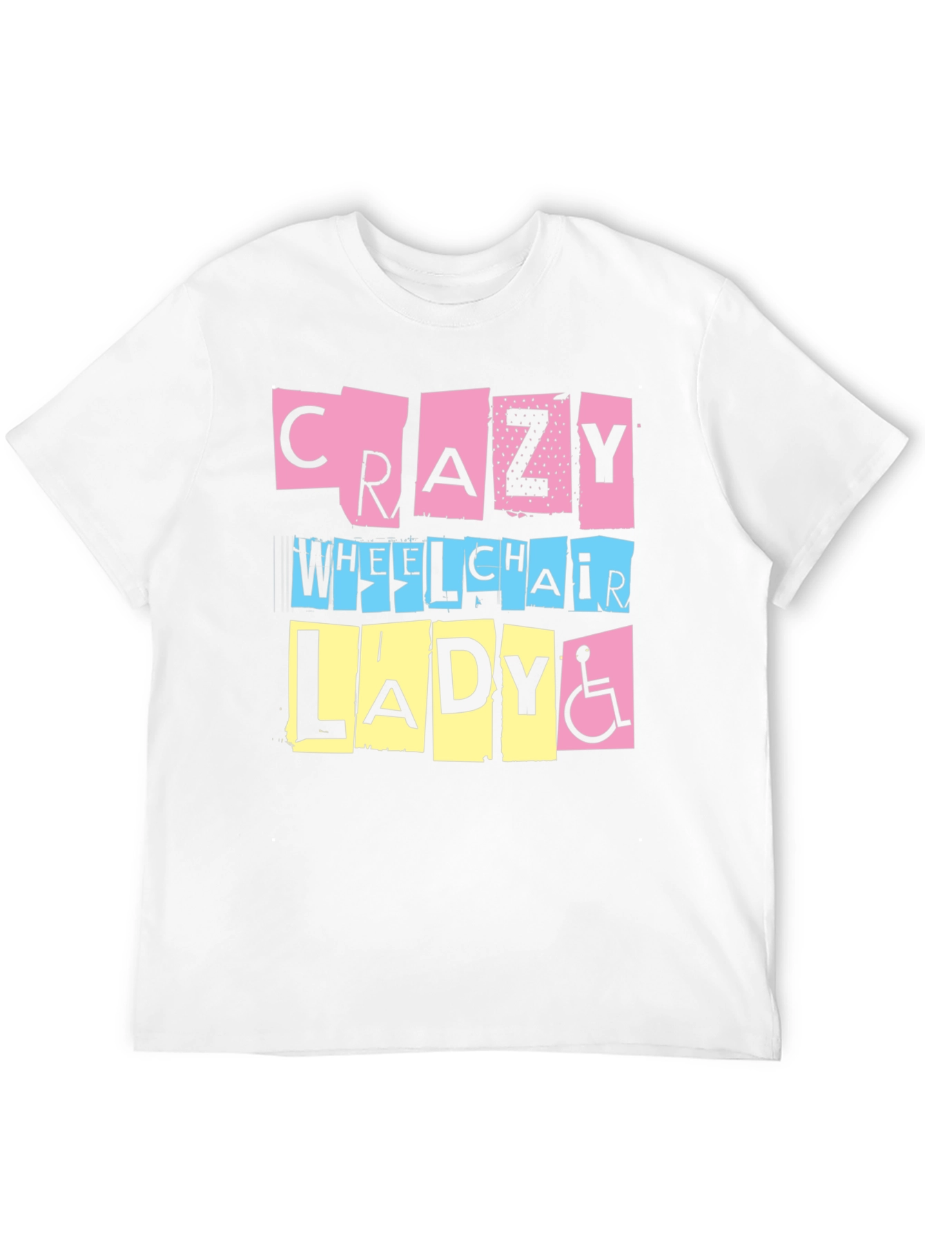 Black Crazy Wheelchair Lady Graphic Tee view 12