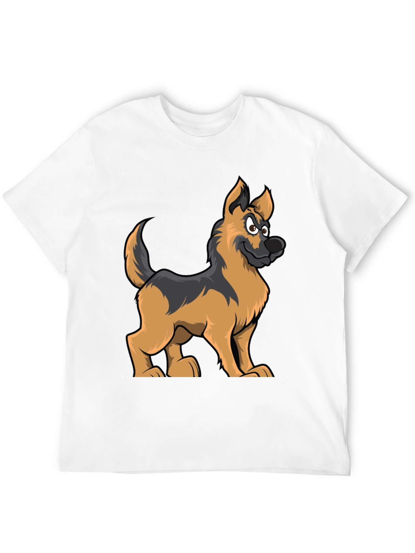 Black Cartoon German Shepherd Graphic Tee view 12