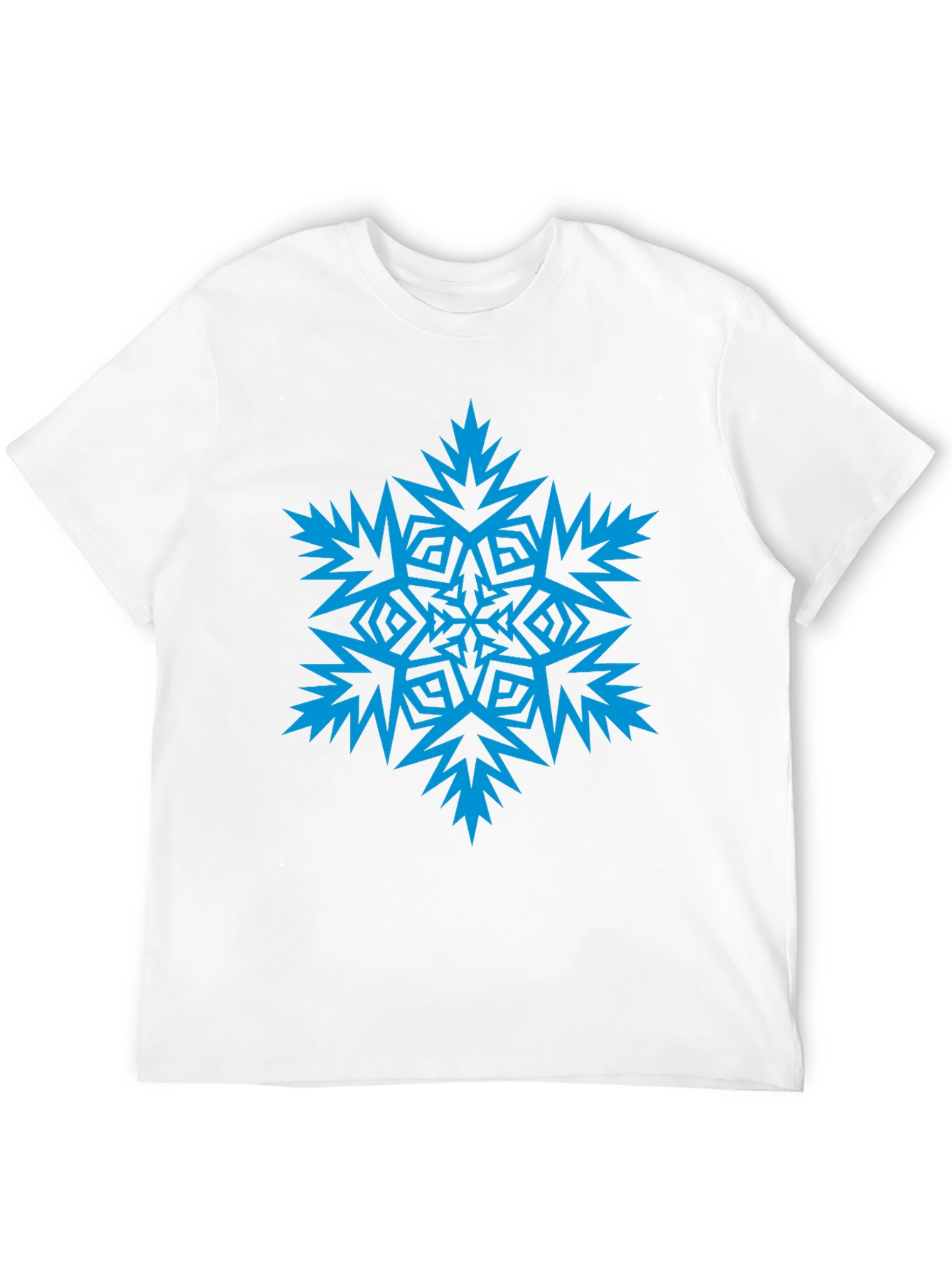 Black Blue Snowflake Graphic Black T-Shirt view 12